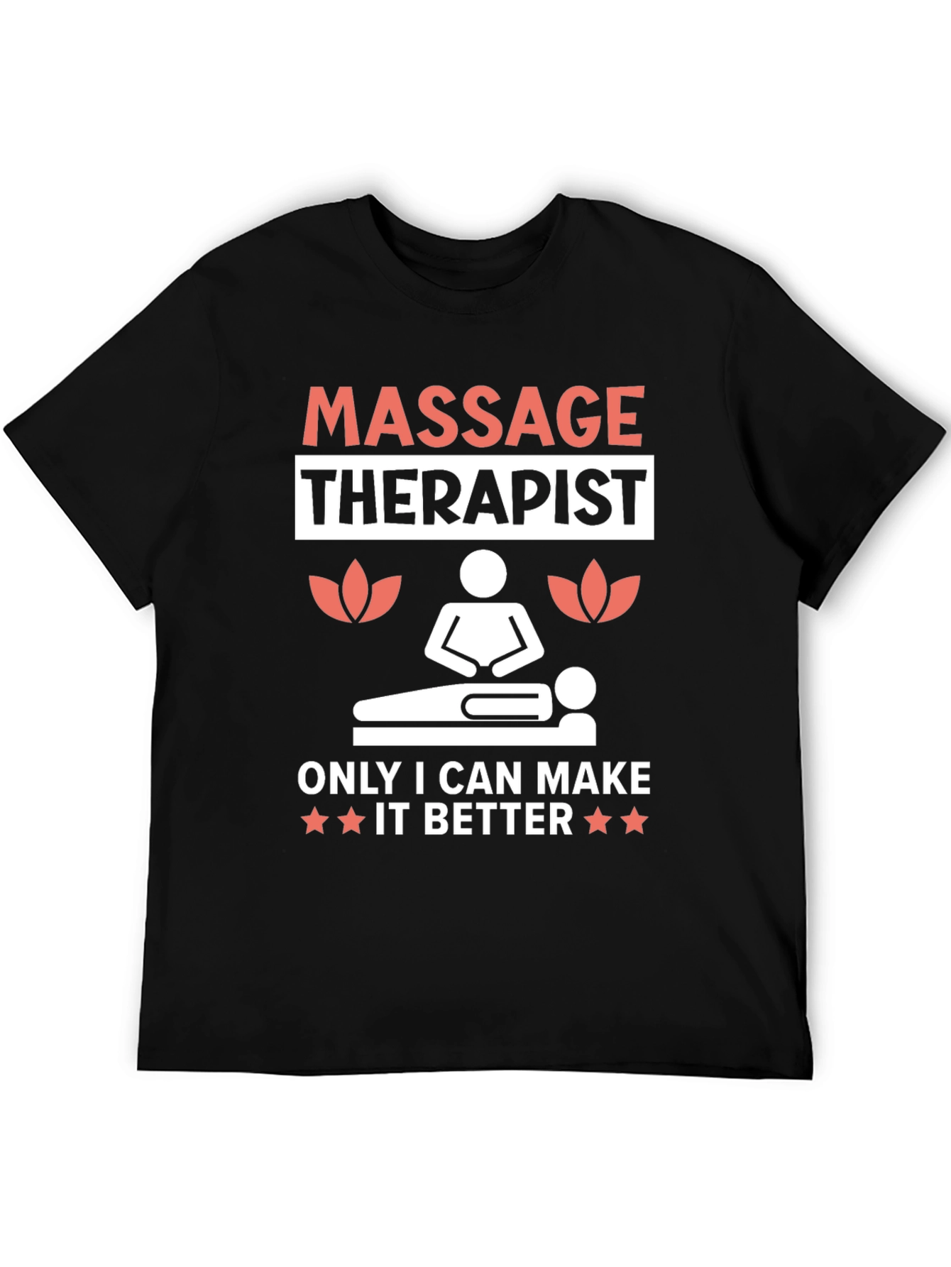 Black Massage Therapist Graphic T-Shirt view 5
