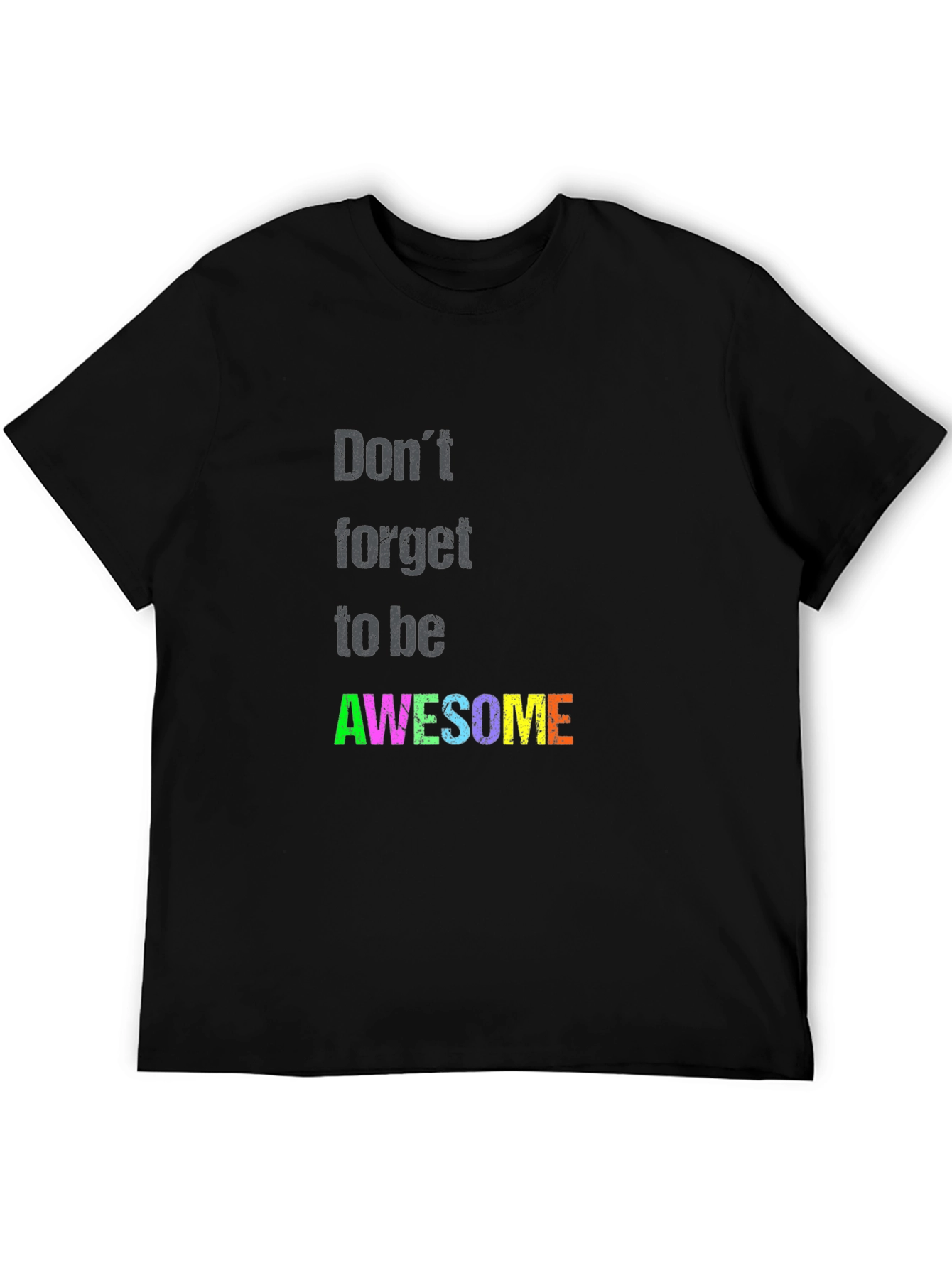 Black Awesome Graphic Tee - Black Short Sleeve T-Shirt view 5