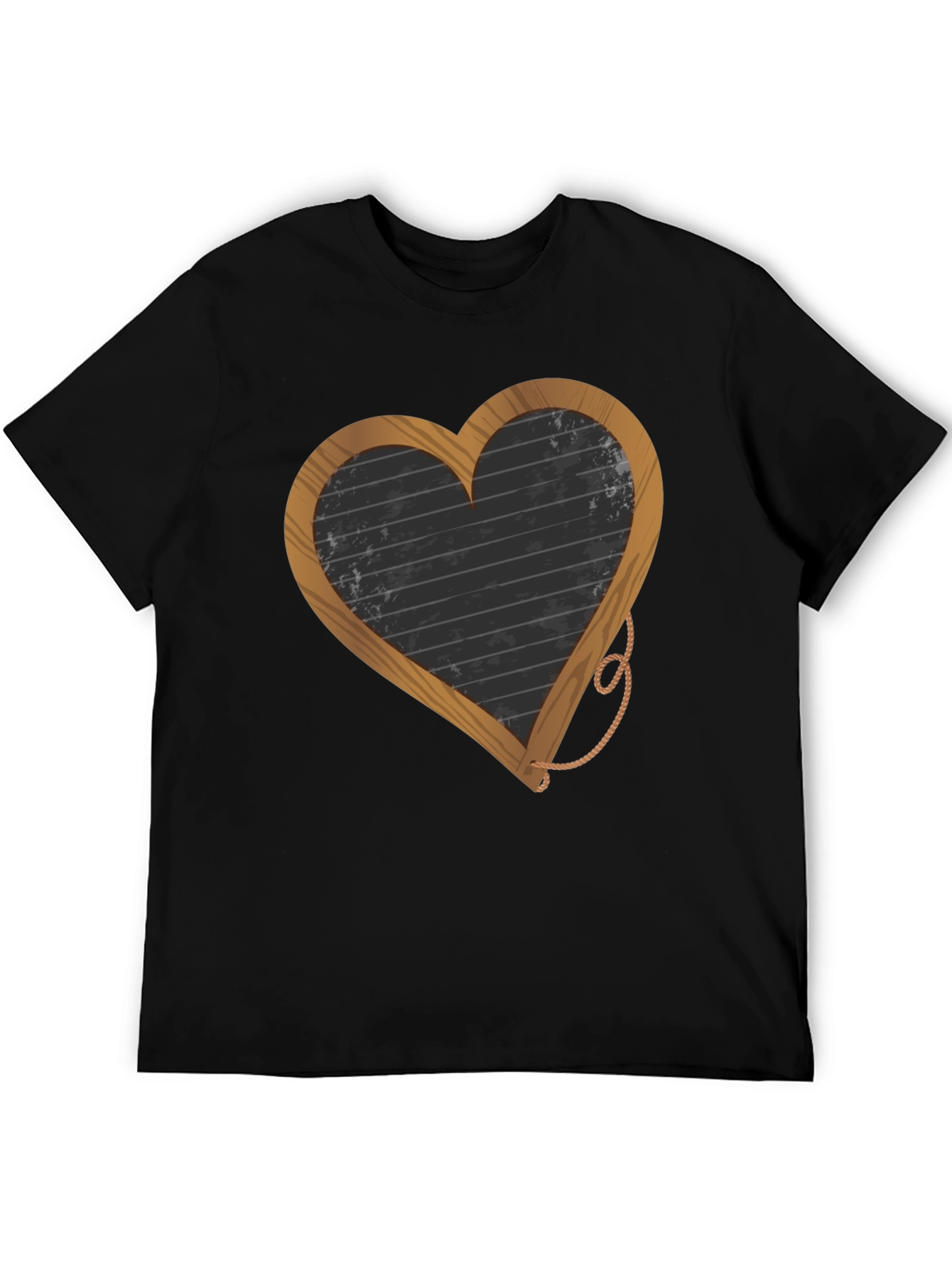 Black Heart-Shaped Blackboard Graphic T-Shirt view 5