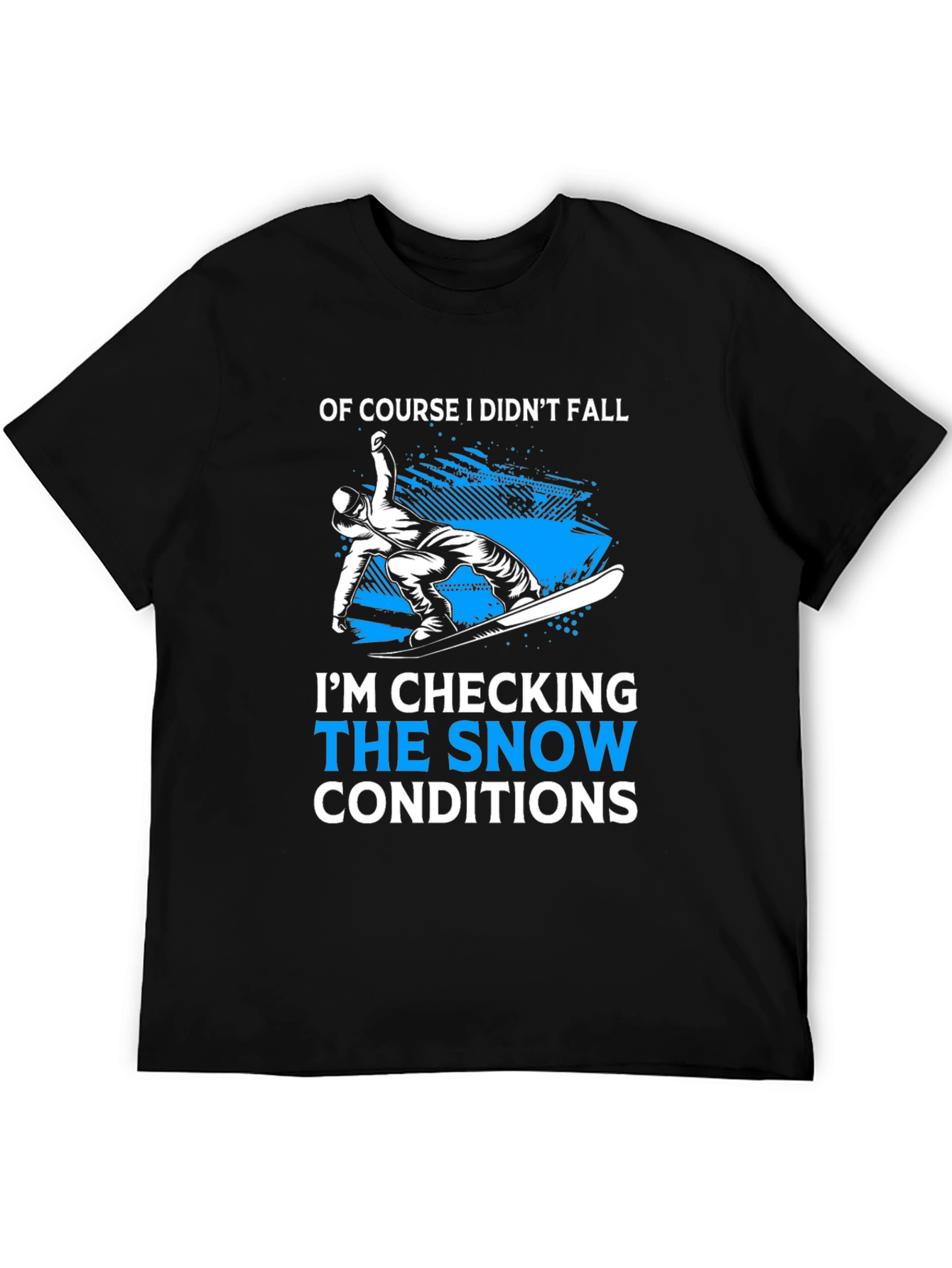 Black Funny Snowboarding T-Shirt - Snow Conditions Check view 5