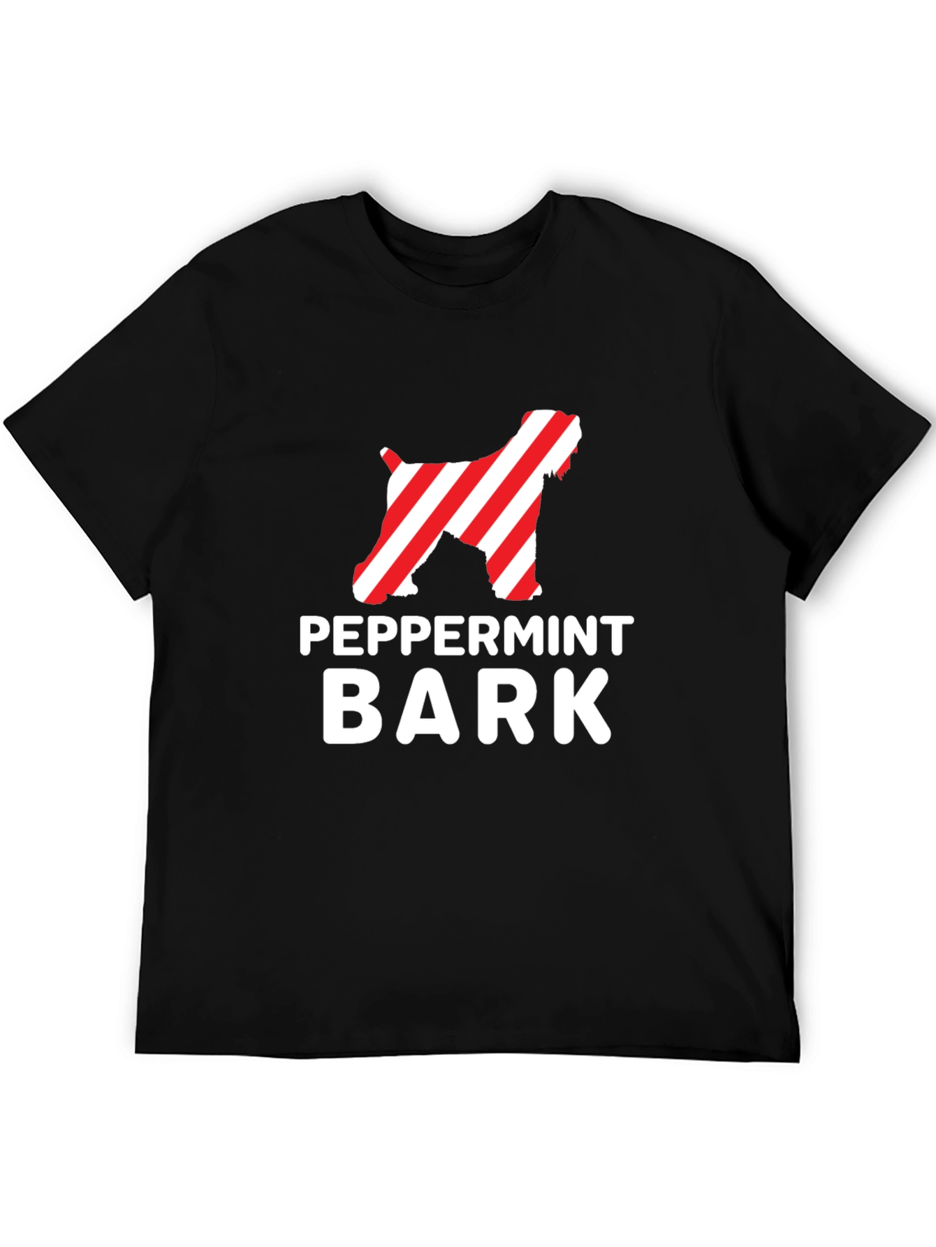 Black Peppermint Bark Dog T-Shirt - Festive Holiday Apparel view 5