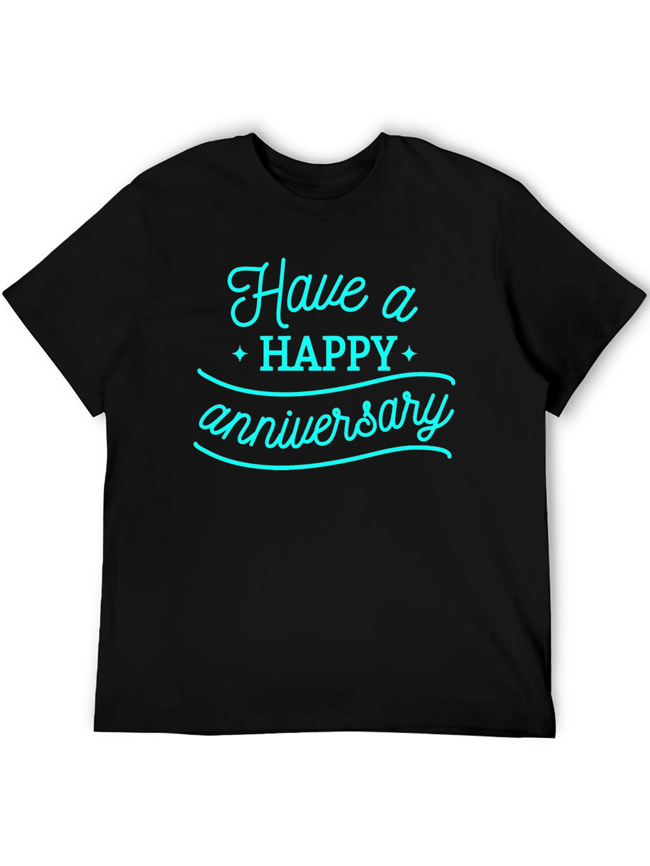Black Happy Anniversary Graphic Tee - Black view 5