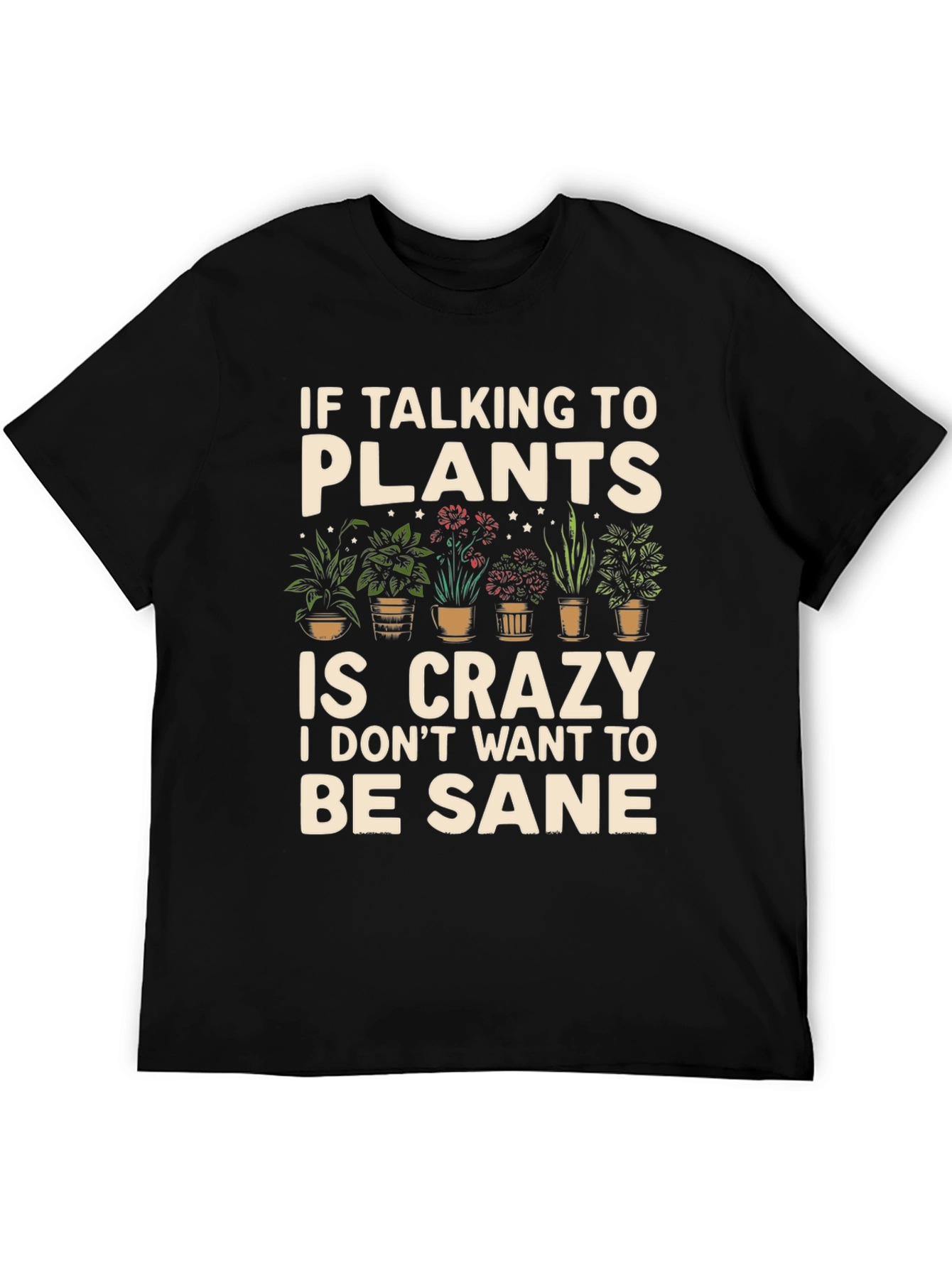 Black Plant Lover Graphic T-Shirt - Crazy About Plants! view 5