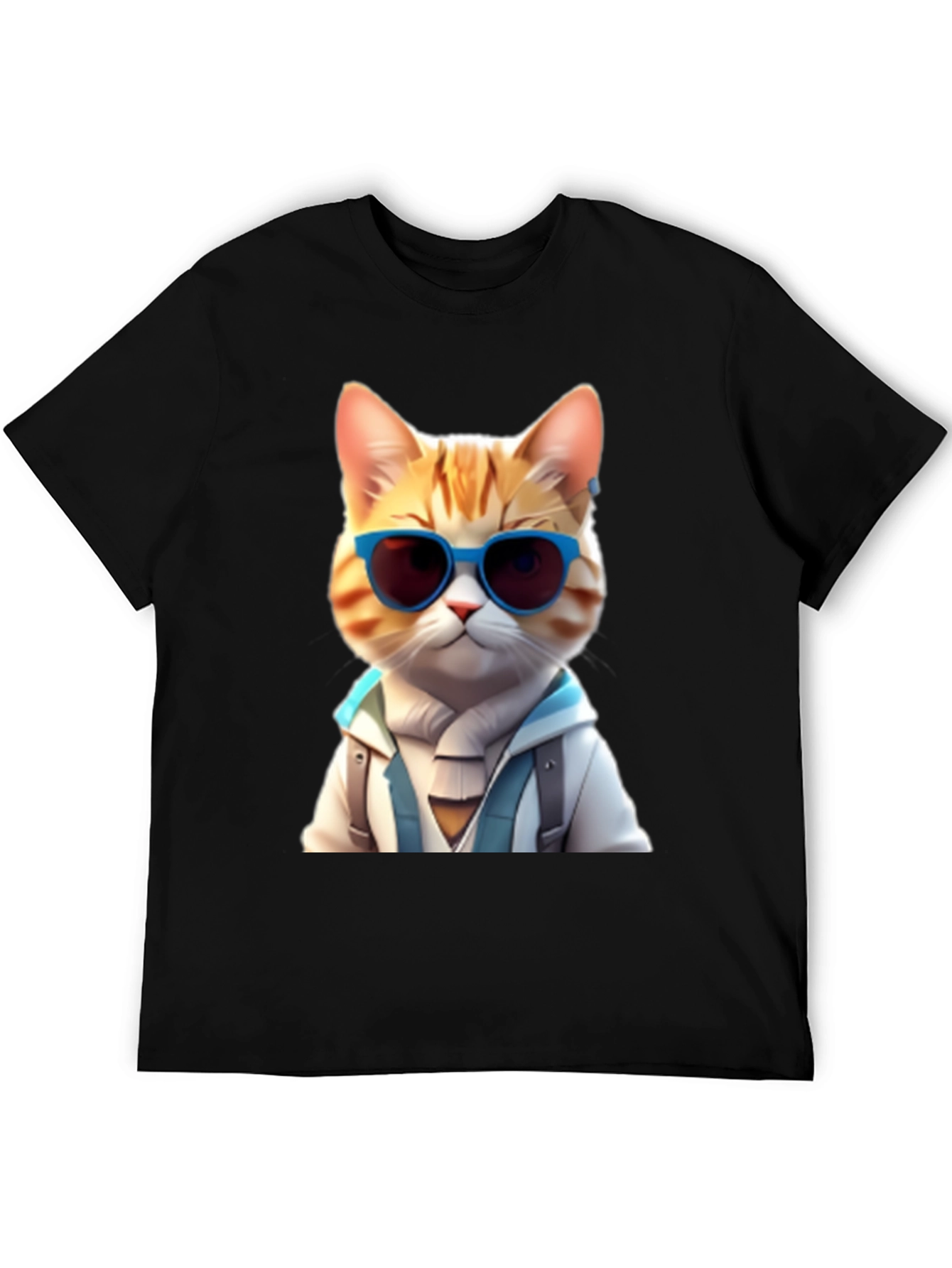 Black Cool Cat Graphic T-Shirt view 5
