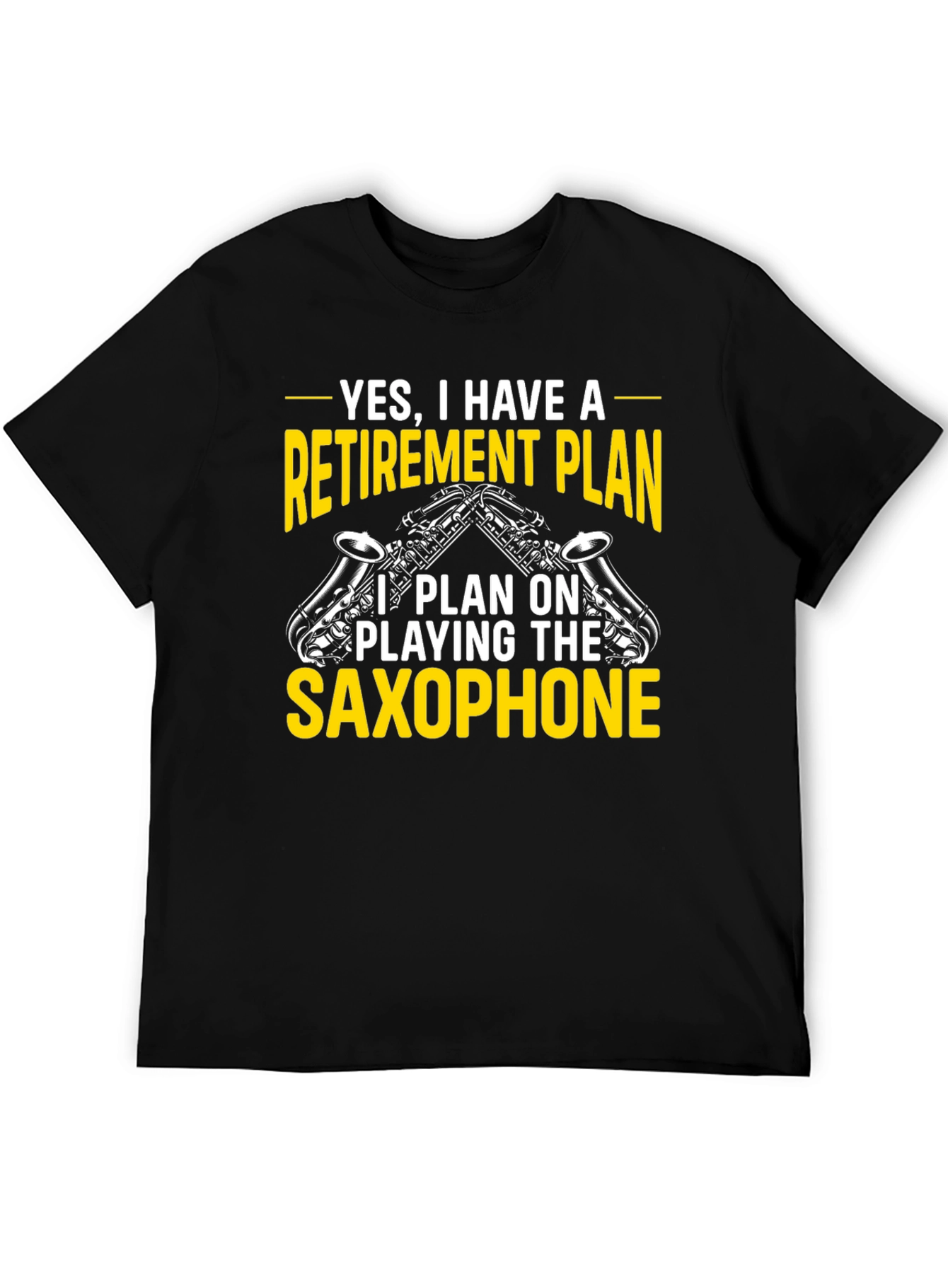 Black Retirement Plan Saxophone T-Shirt view 5