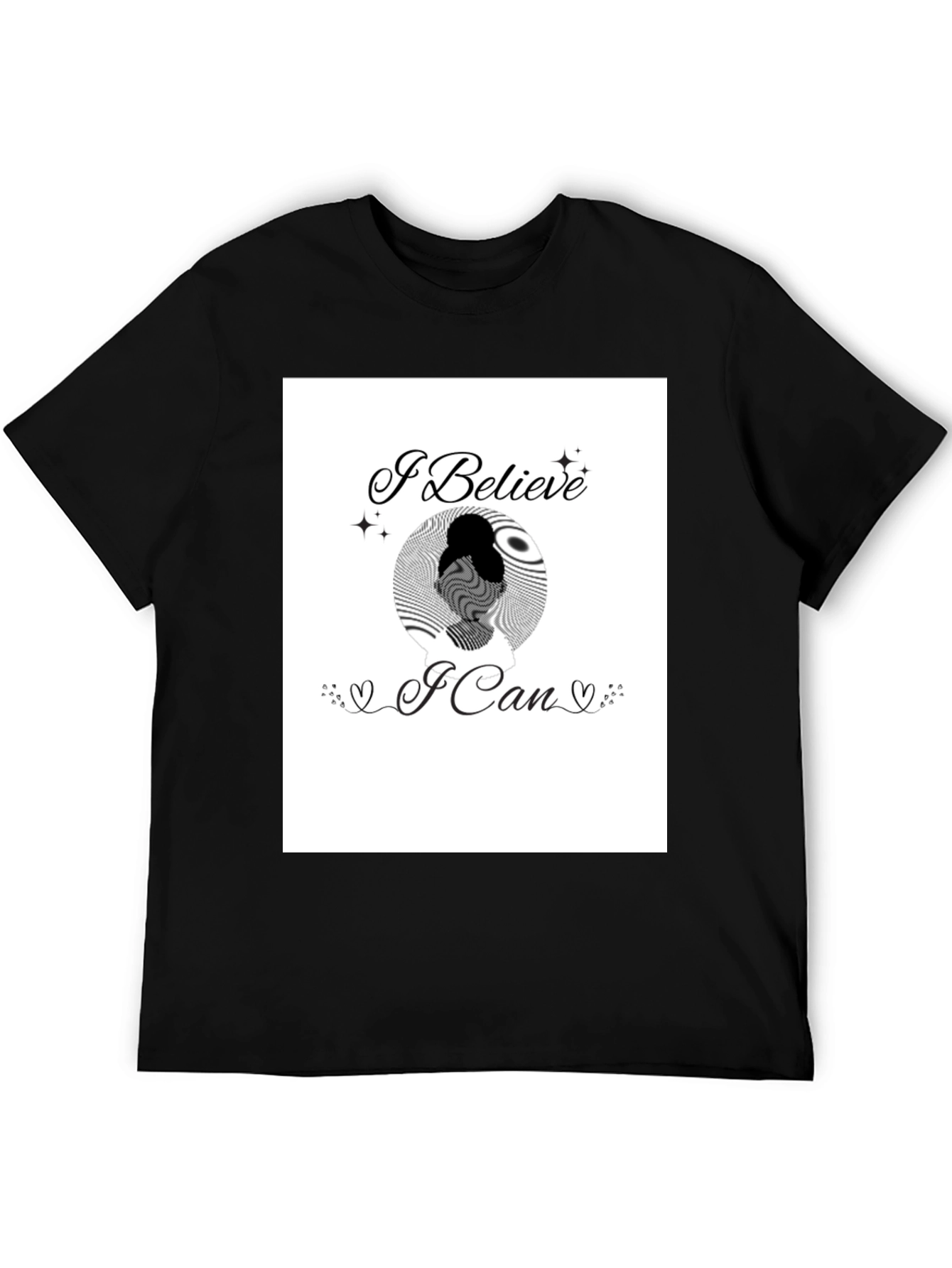 Black Believe in Yourself Graphic Tee - Black view 5