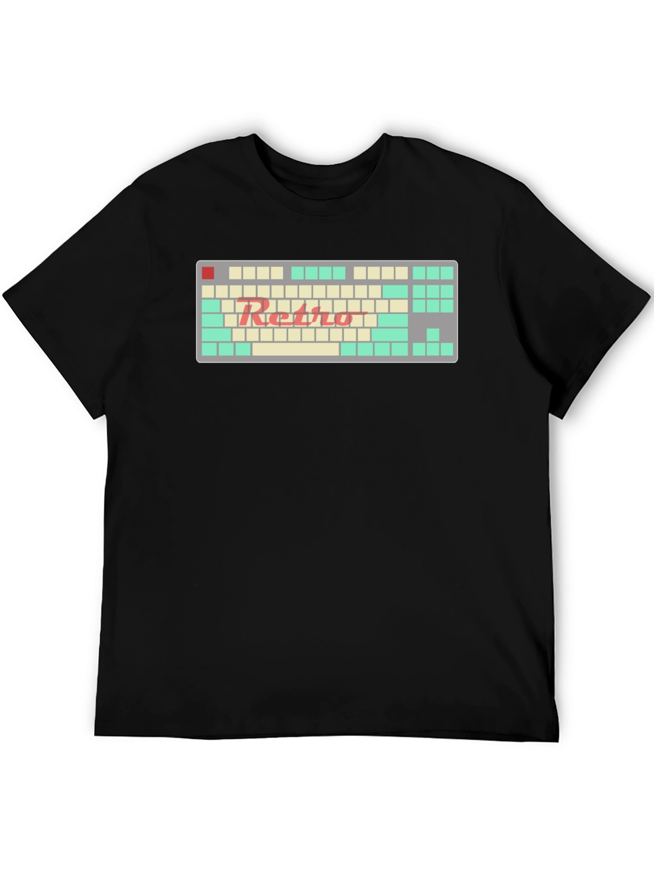 Black Retro Keyboard T-Shirt - Gamer Style view 5