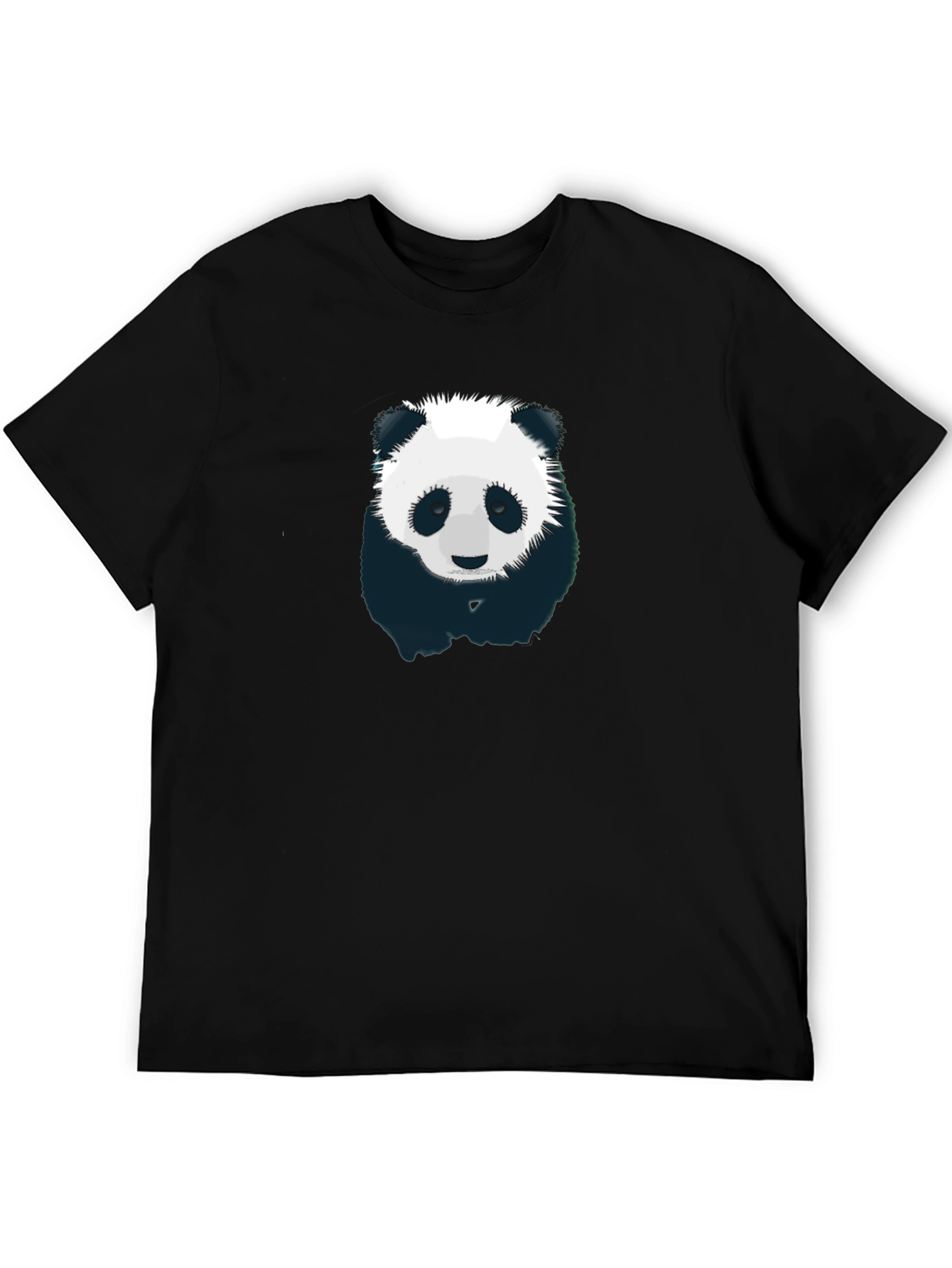 Black Panda Graphic T-Shirt - Men's Black Crew Neck view 5