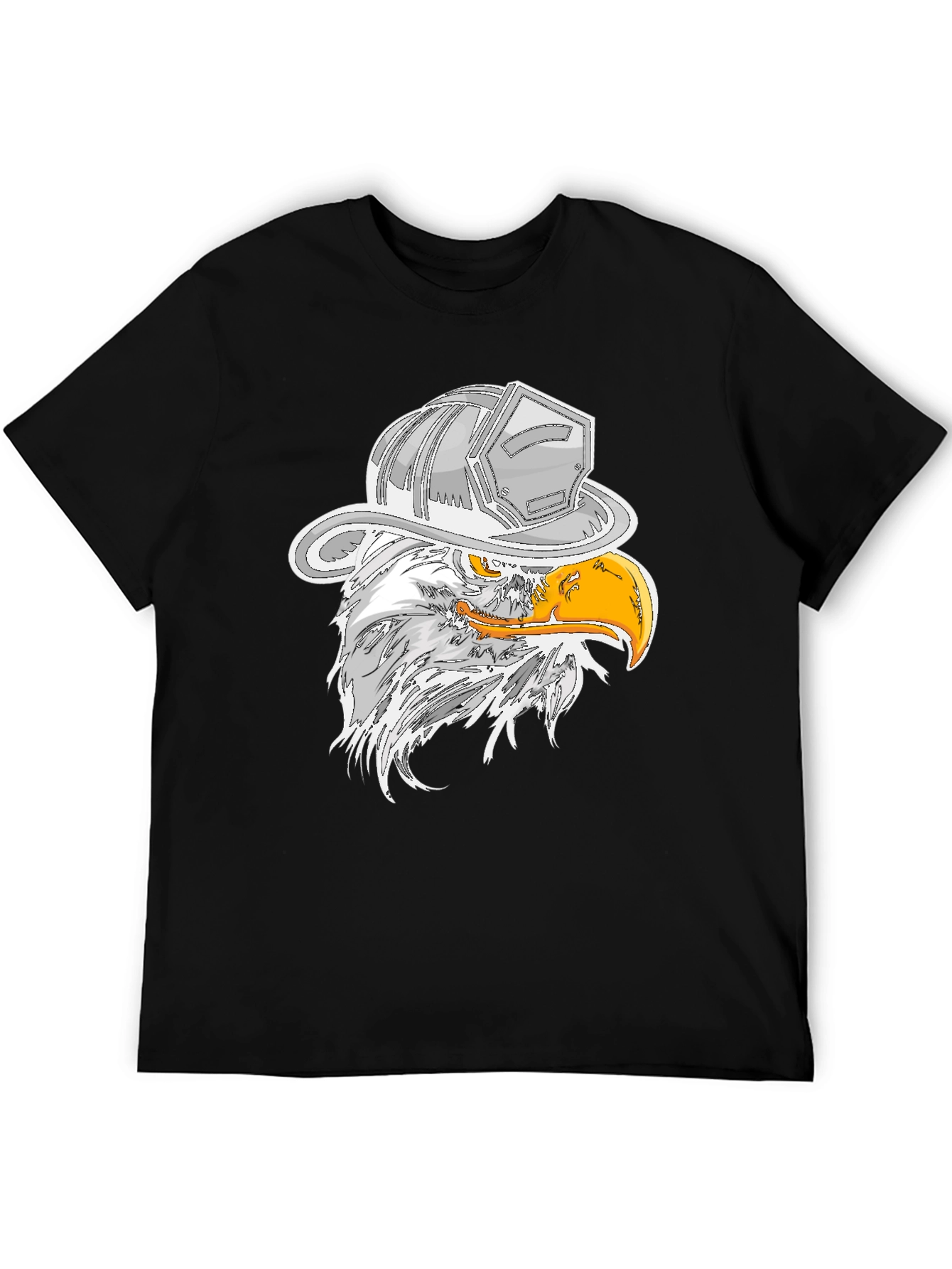 Black Eagle Firefighter Helmet Graphic T-Shirt view 5