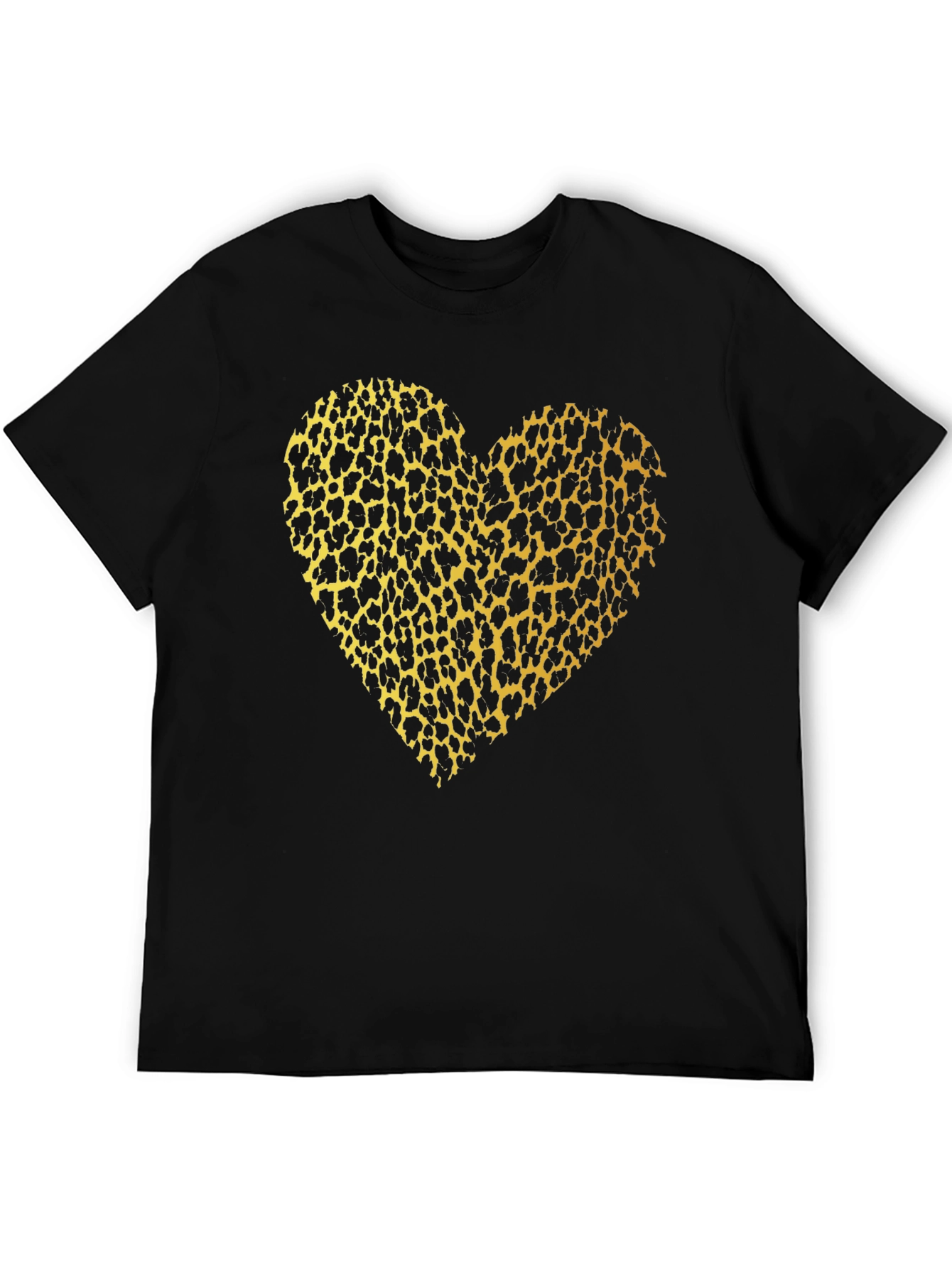 Black Leopard Print Heart T-Shirt - Bold & Stylish view 5