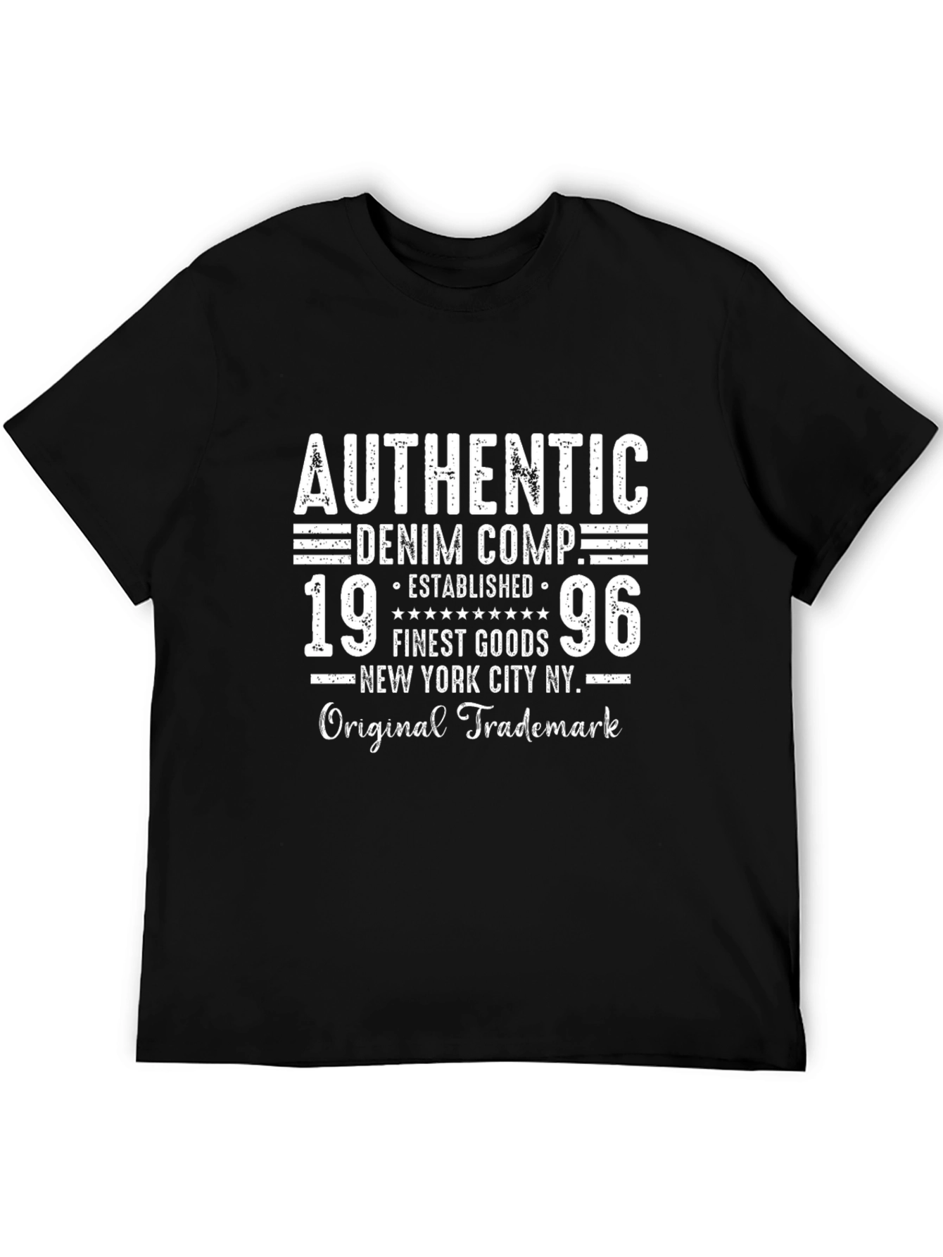 Black Authentic Denim Company Est. 1996 Black T-Shirt view 5