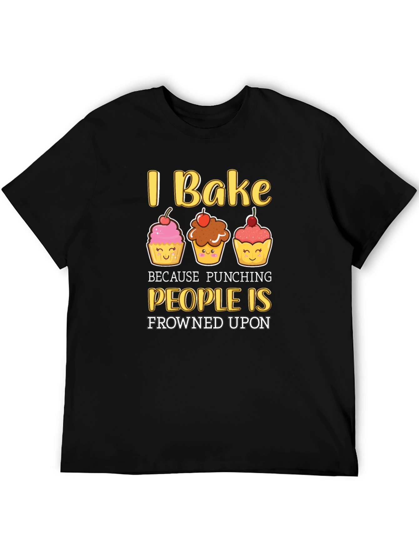 Black I Bake Funny Graphic T-Shirt view 5