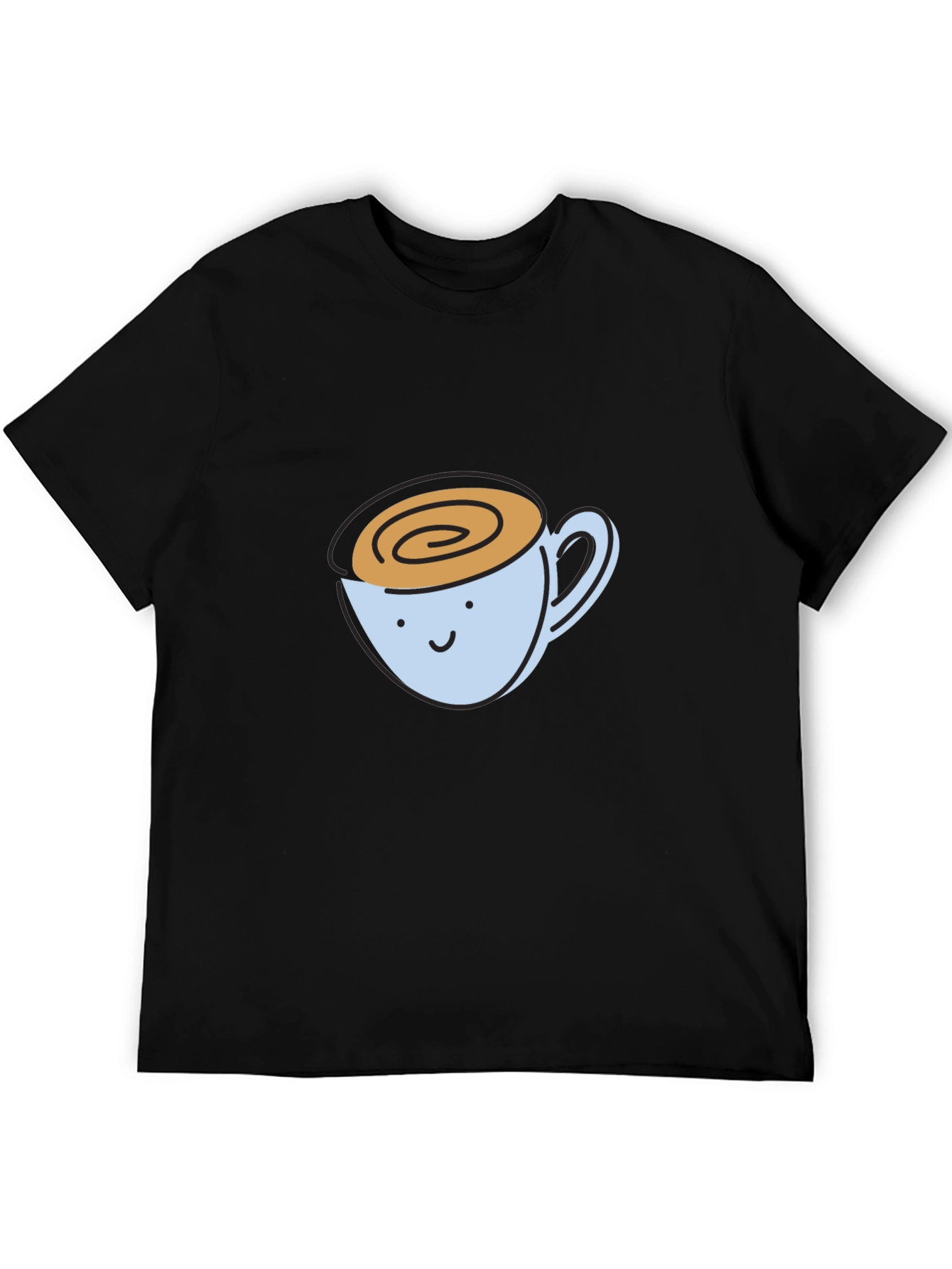 Black Cute Coffee Cup Graphic T-Shirt view 5