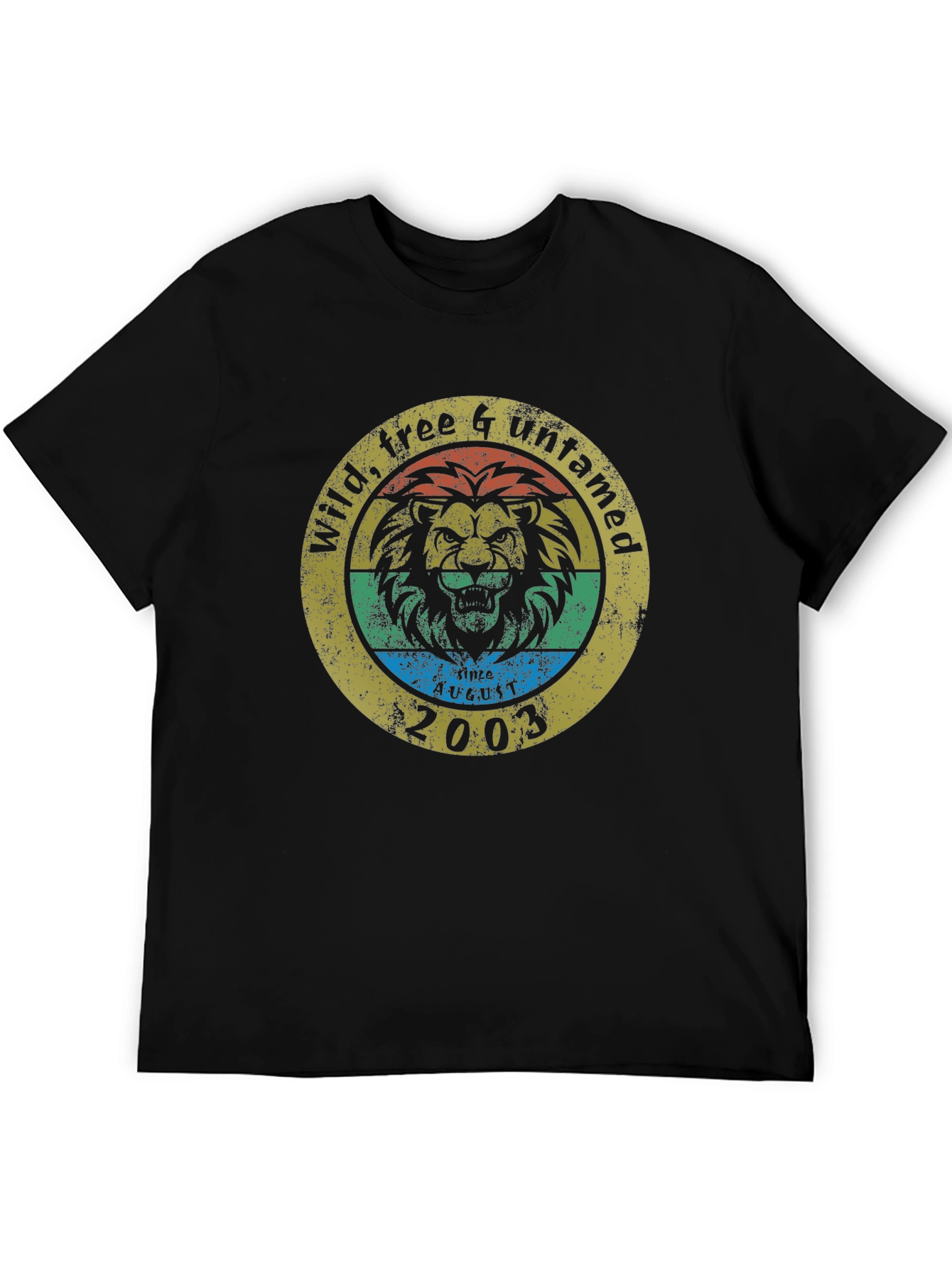 Black Wild, Free & Untamed Lion Graphic T-Shirt view 5