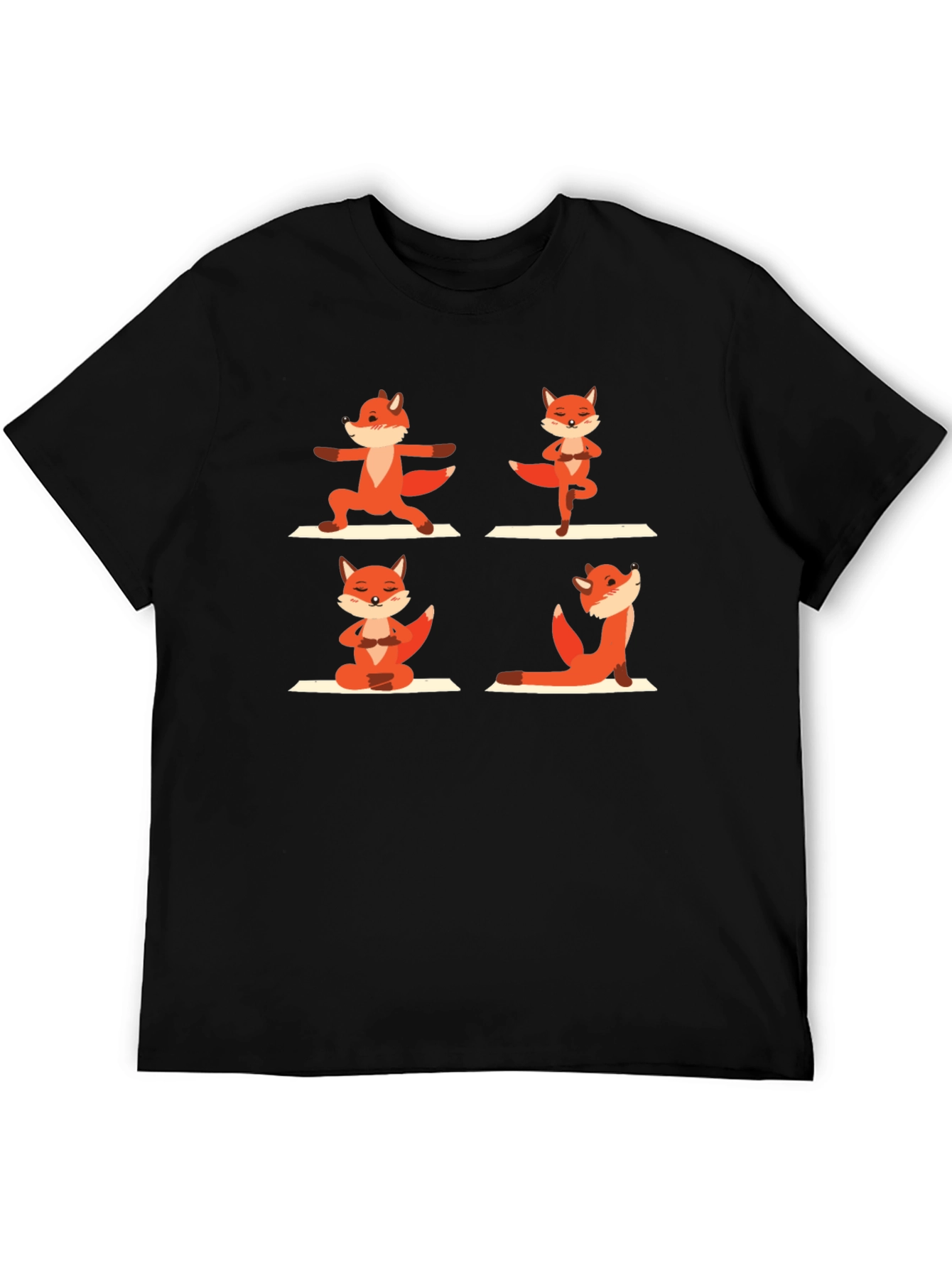 Black Yoga Fox Graphic Tee view 5