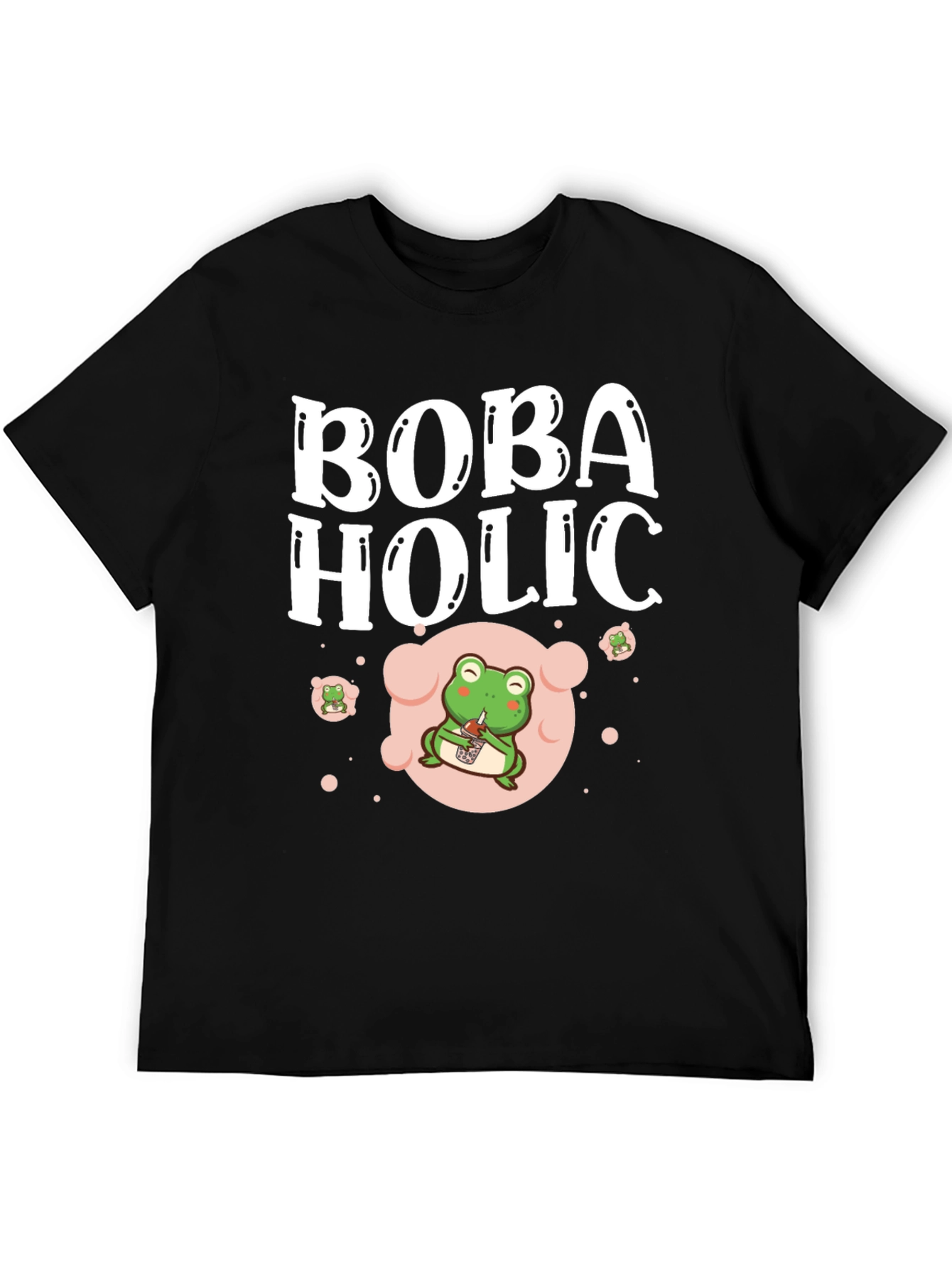 Black Boba Holic Frog Graphic Tee view 5
