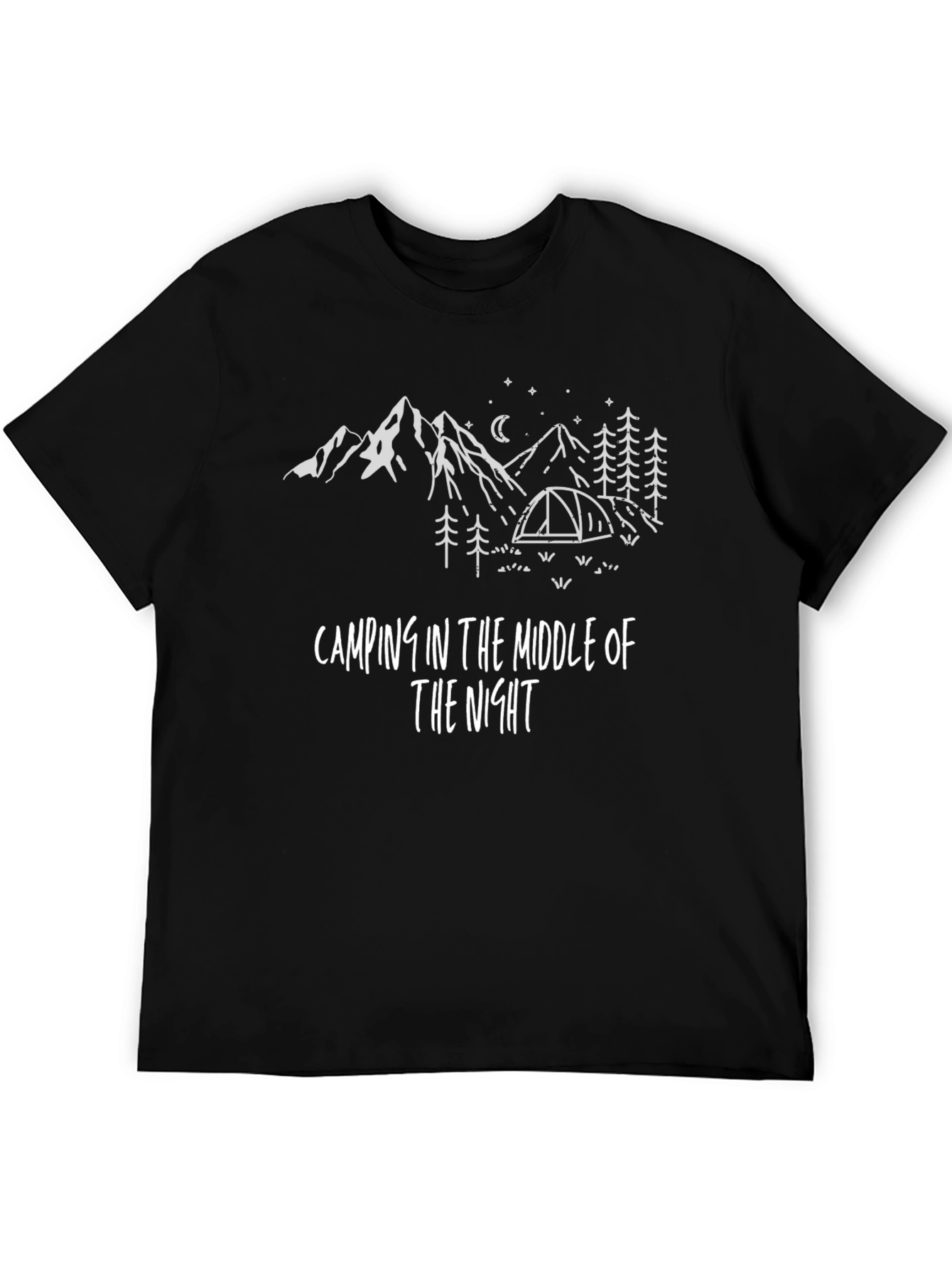 Black Camping in the Night Graphic Tee view 5