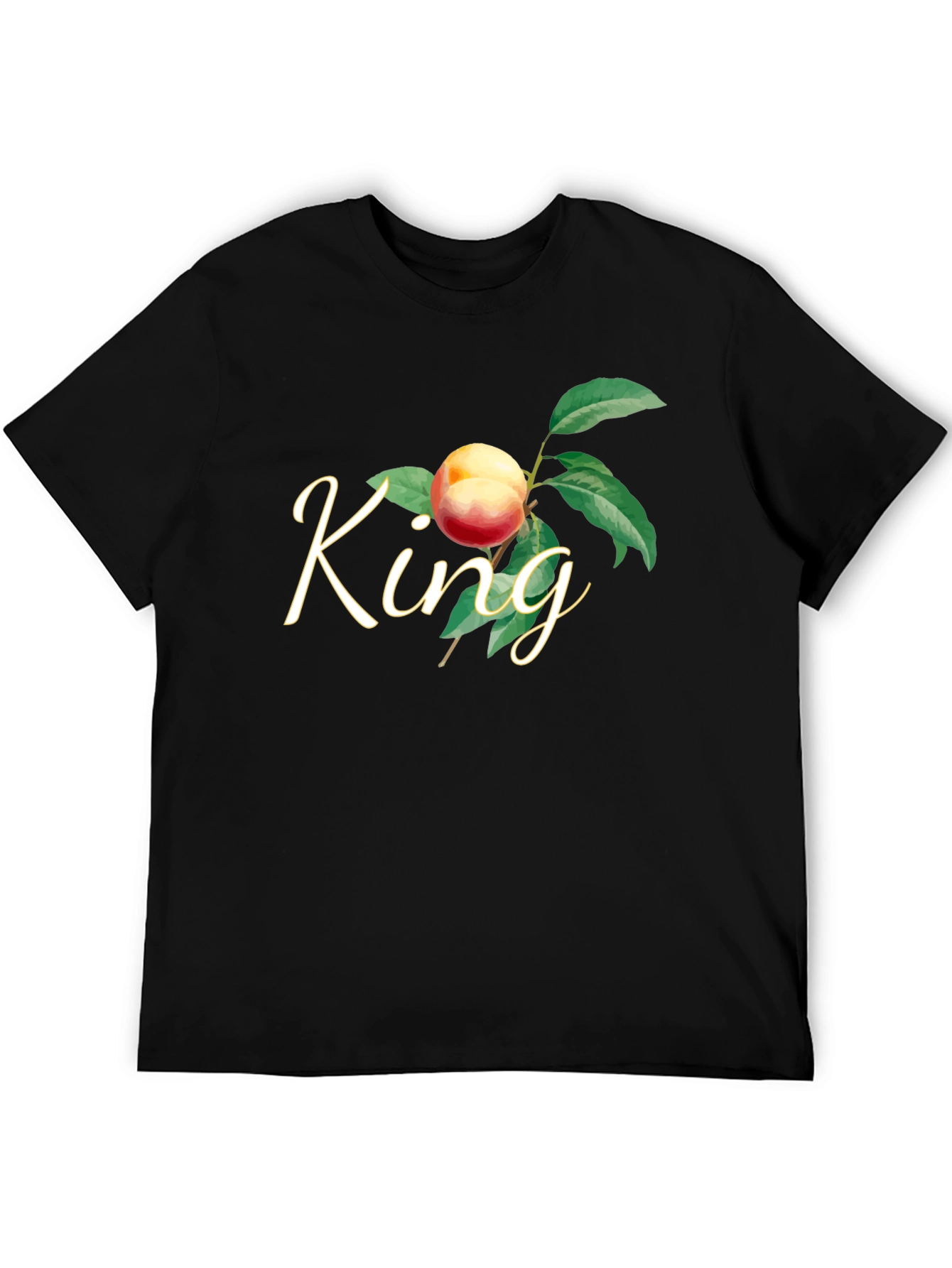 Black King Peach Graphic T-Shirt - Black view 5