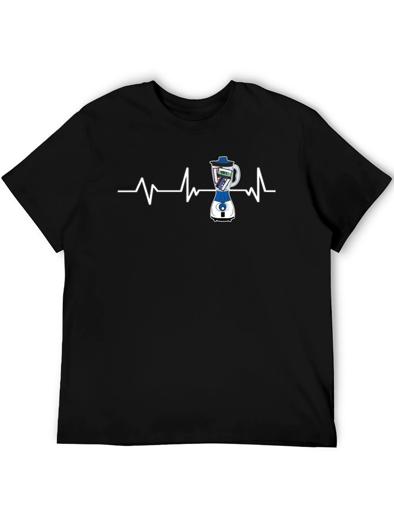 Black Music Blender Heartbeat Graphic Tee - Unique Style view 5
