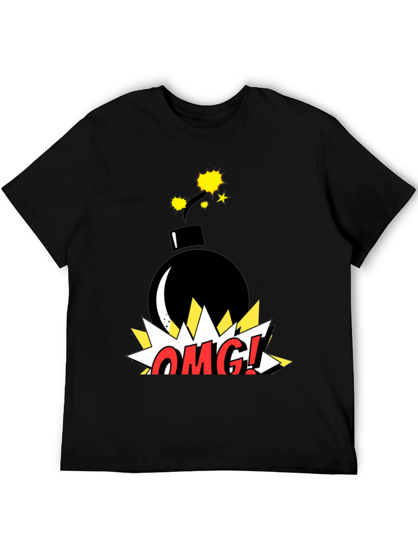Black OMG! Graphic T-Shirt - Bomb Design view 5