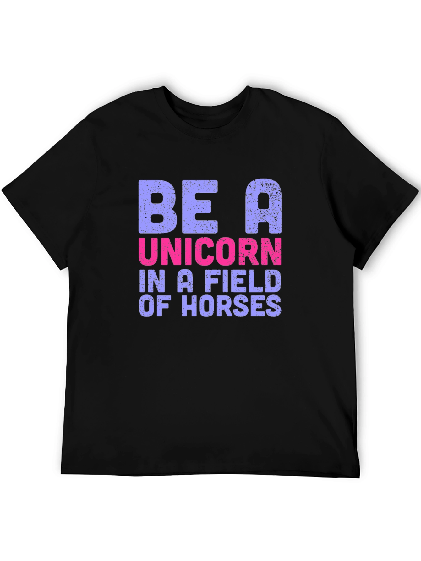 Black Be A Unicorn T-Shirt - Novelty Graphic Tee view 5
