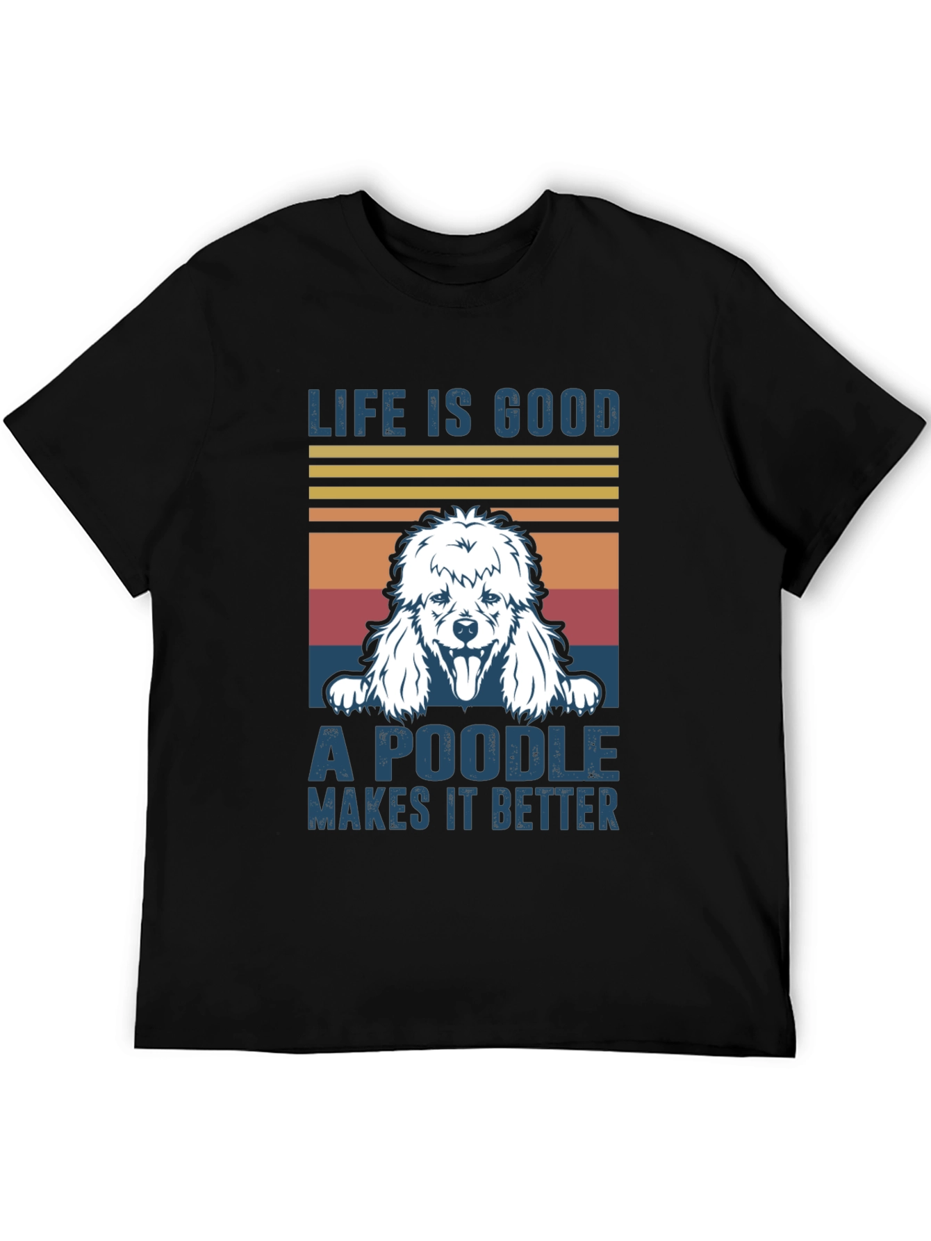 Black Life is Good Poodle T-Shirt view 5