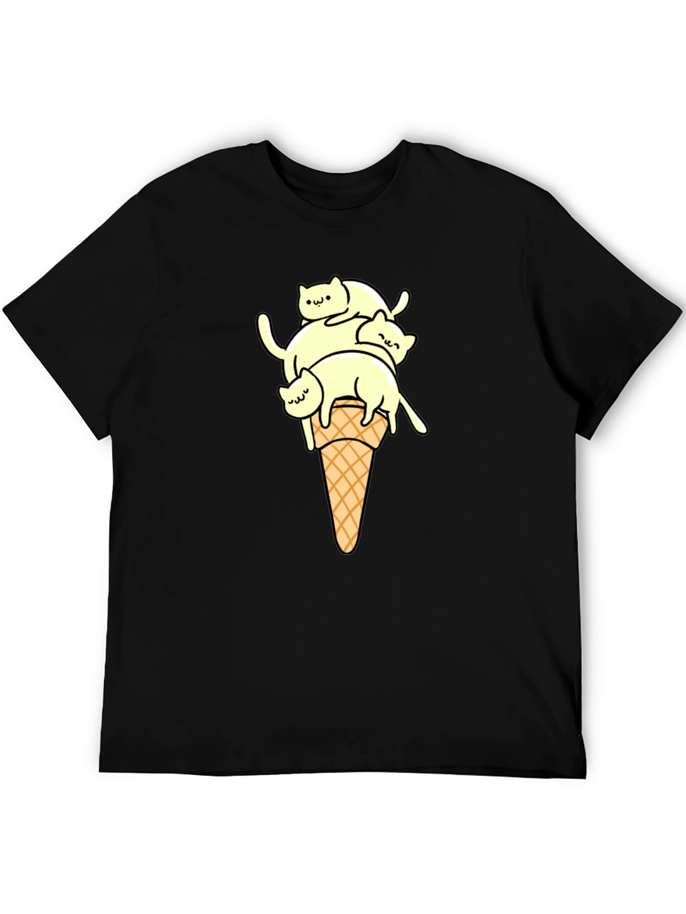 Black Cats on Cone Black Tee - Unique Graphic T-Shirt view 5