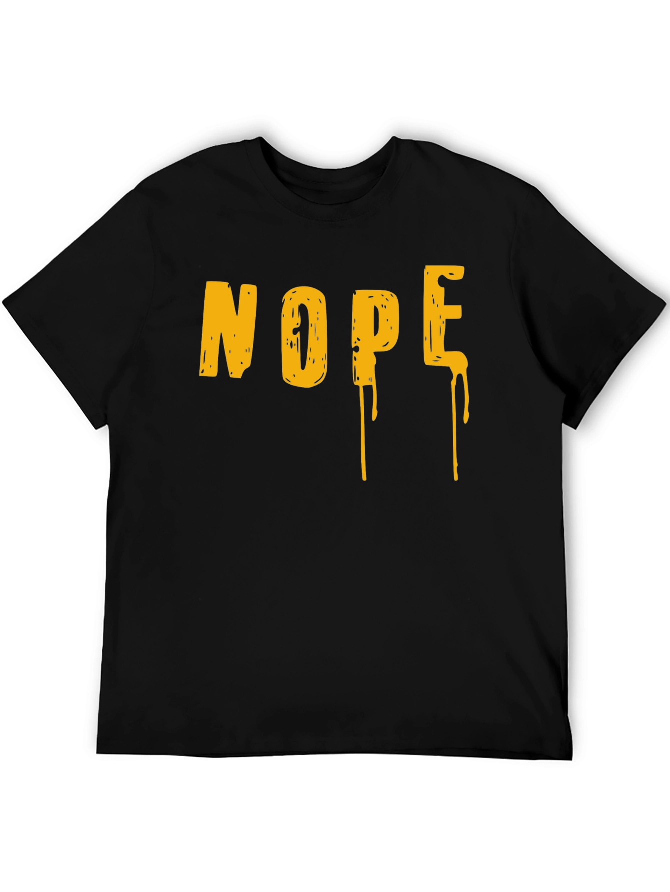 Black Nope Drip Graphic Tee - Black Cotton Blend Casual T-Shirt view 5