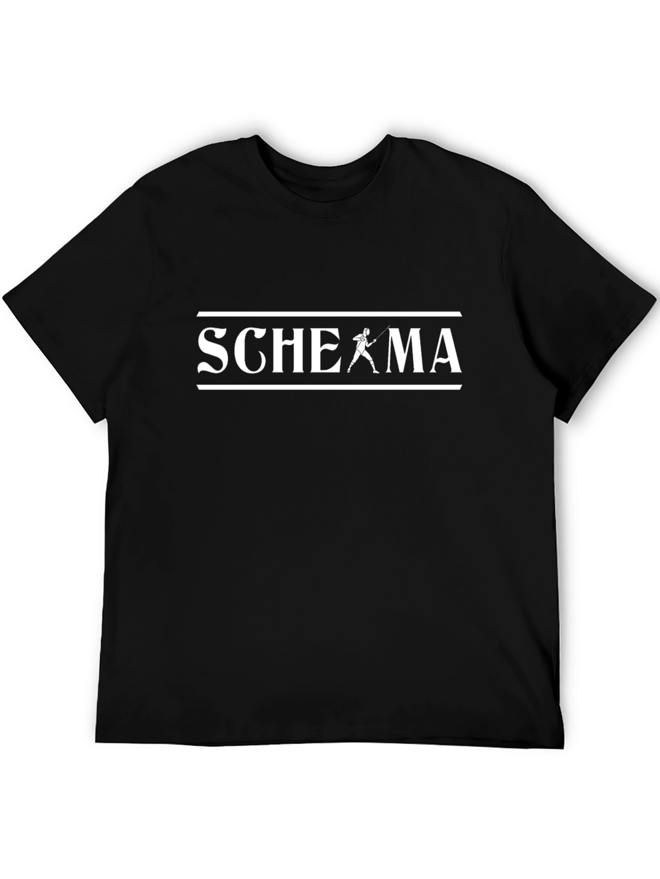 Black Schema Fencing T-Shirt - Black Cotton Graphic Tee view 5