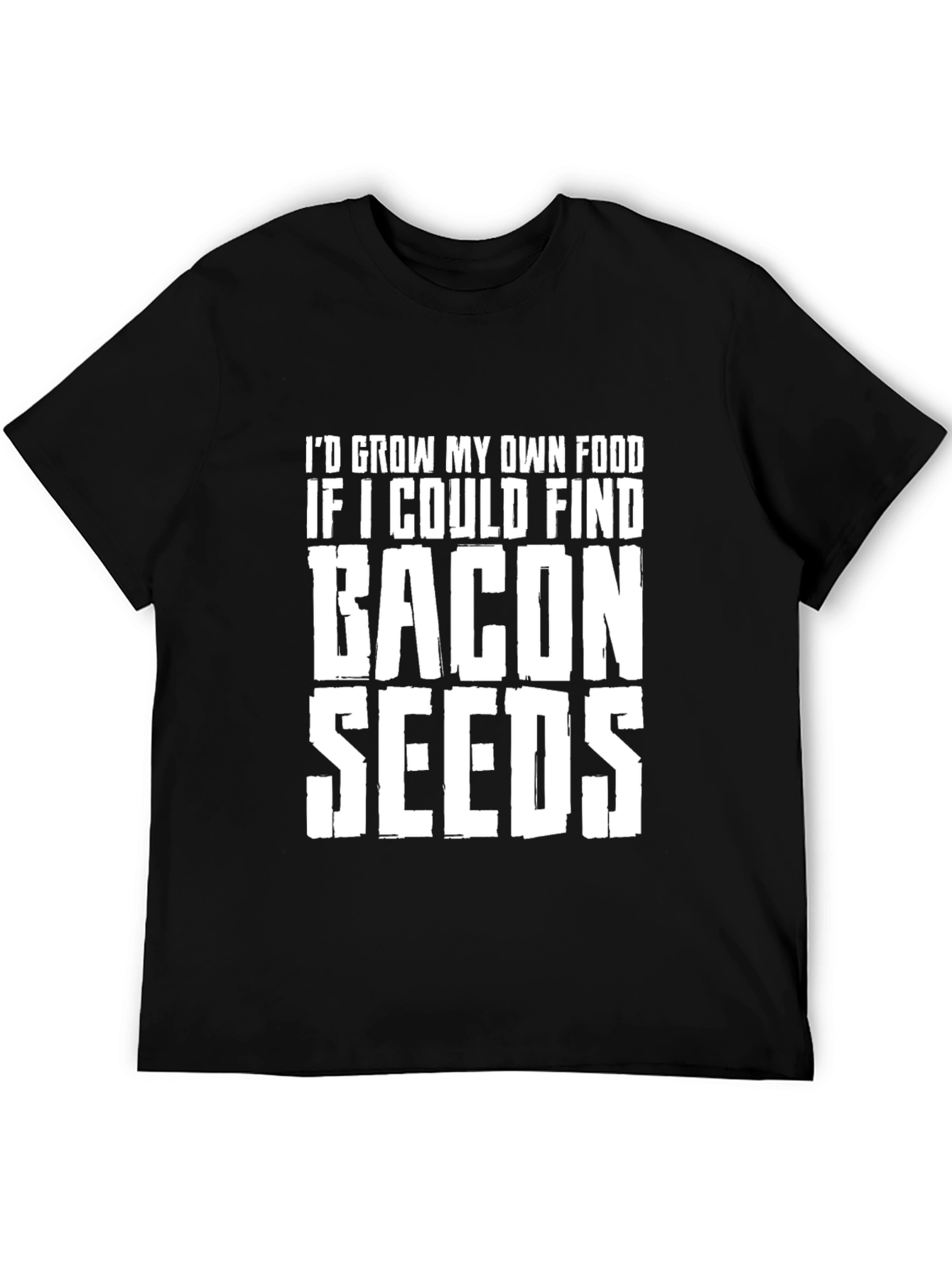 Black Bacon Seeds Graphic T-Shirt - Funny Foodie Tee view 5