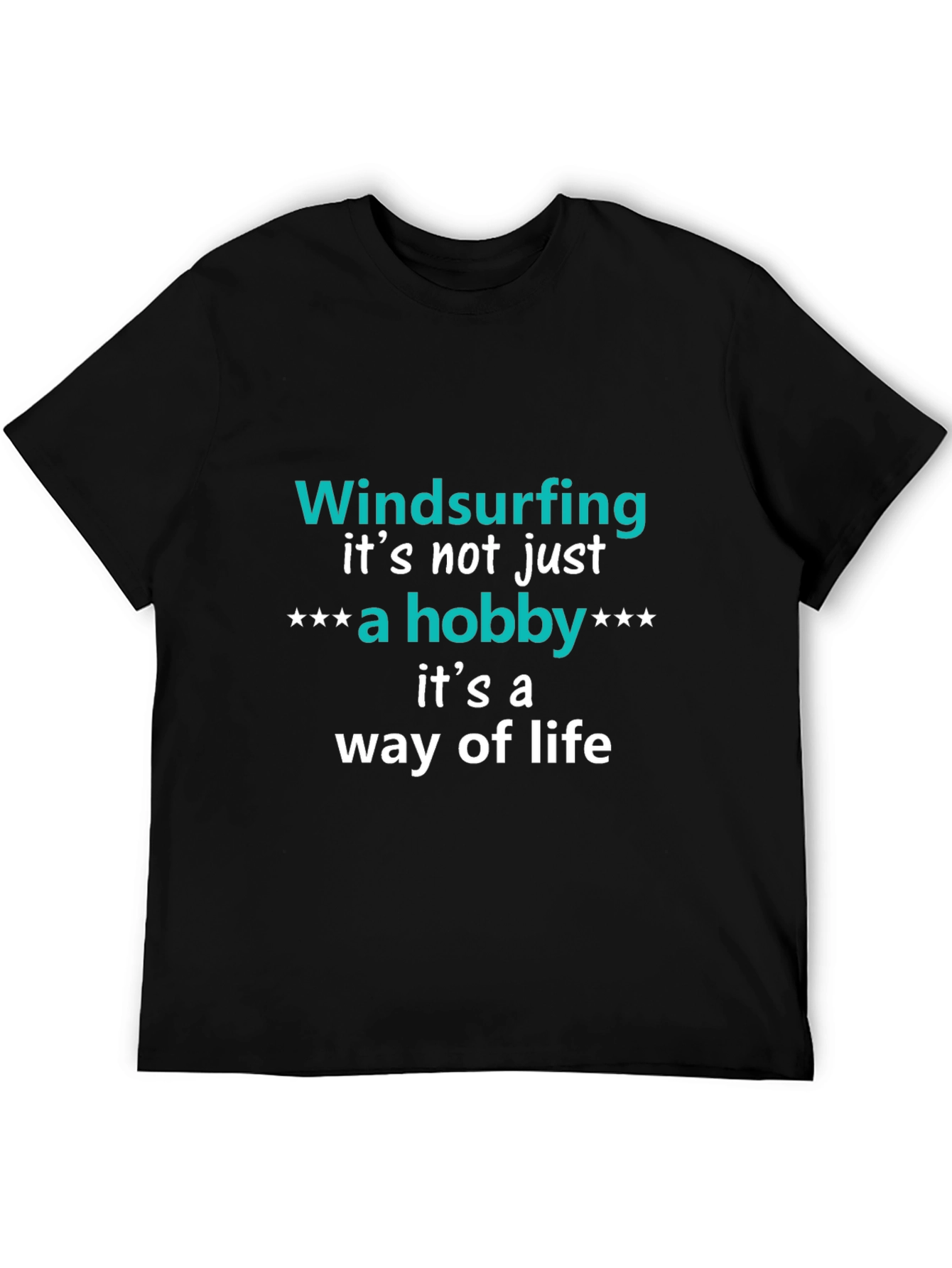 Black Windsurfing Hobby T-Shirt - Way of Life Tee view 5