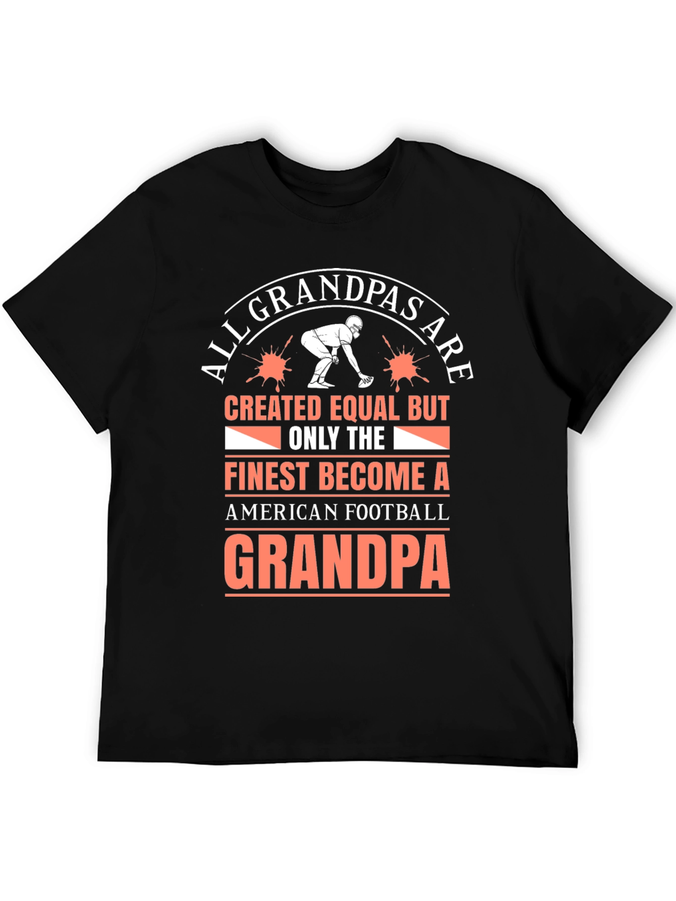 Black Football Grandpa T-Shirt - Finest Grandpas Tee view 5