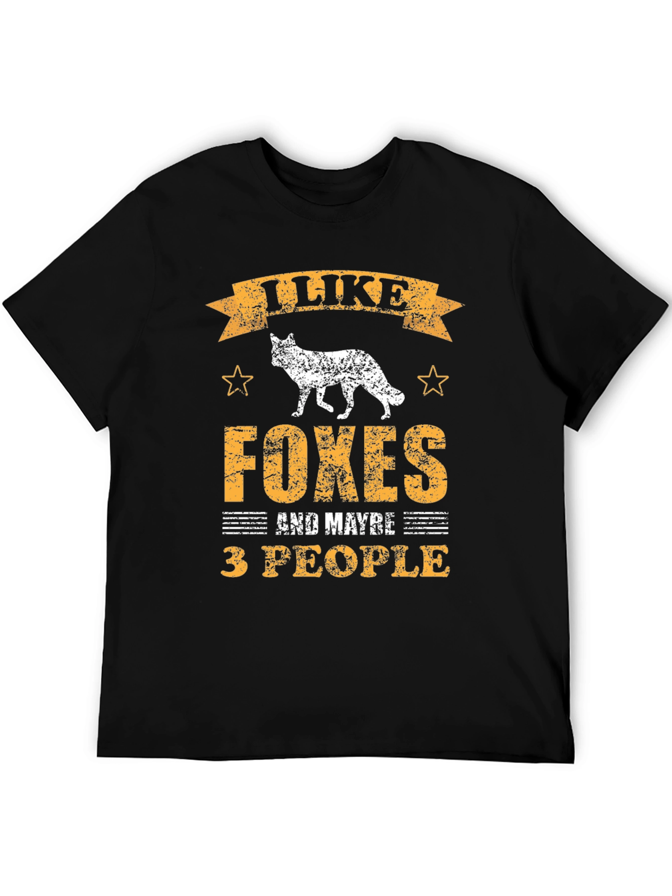 Black I Like Foxes and Maybe 3 People T-Shirt view 5