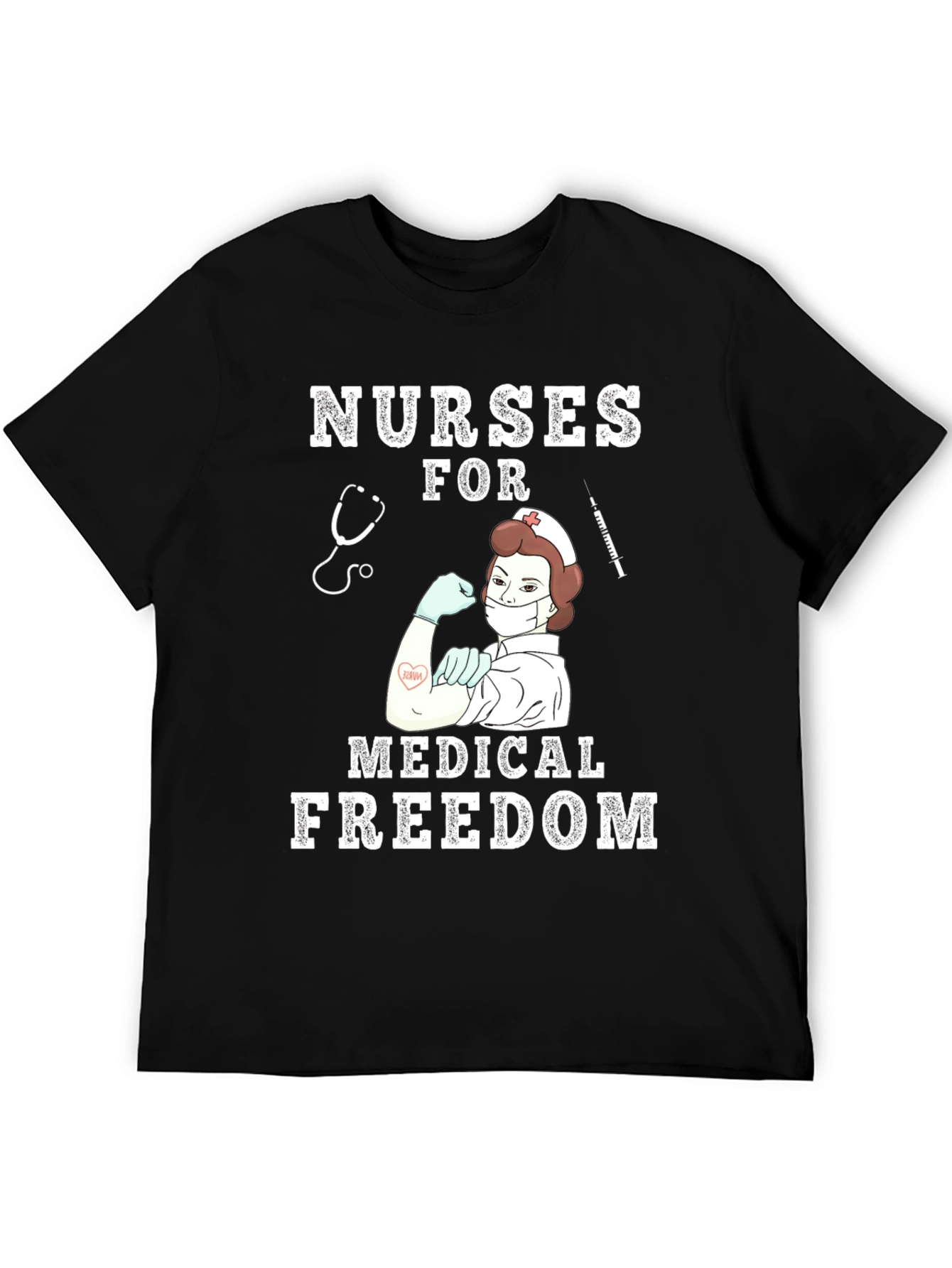 Black Nurses for Medical Freedom Black T-Shirt view 5