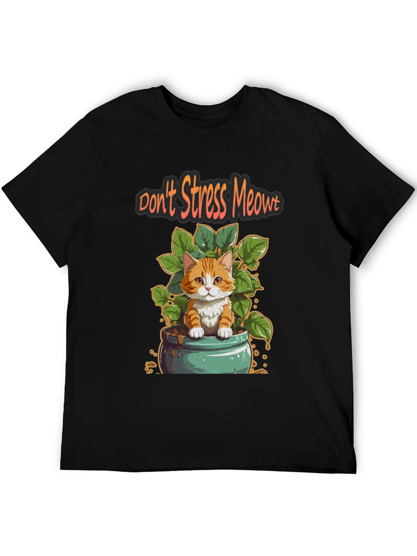 Black Don't Stress Meowt T-Shirt view 5
