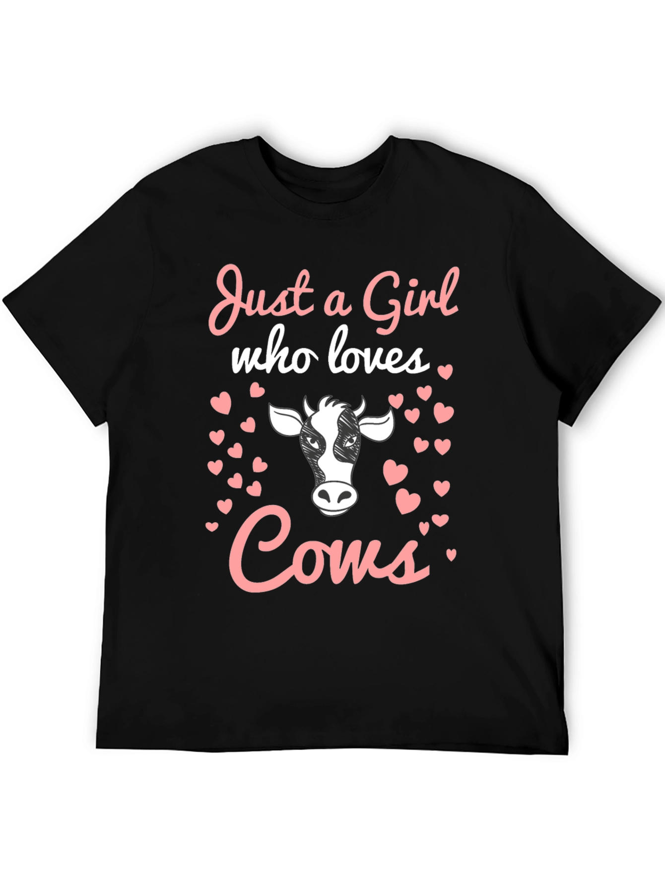 Black Just a Girl Who Loves Cows Graphic Tee view 5