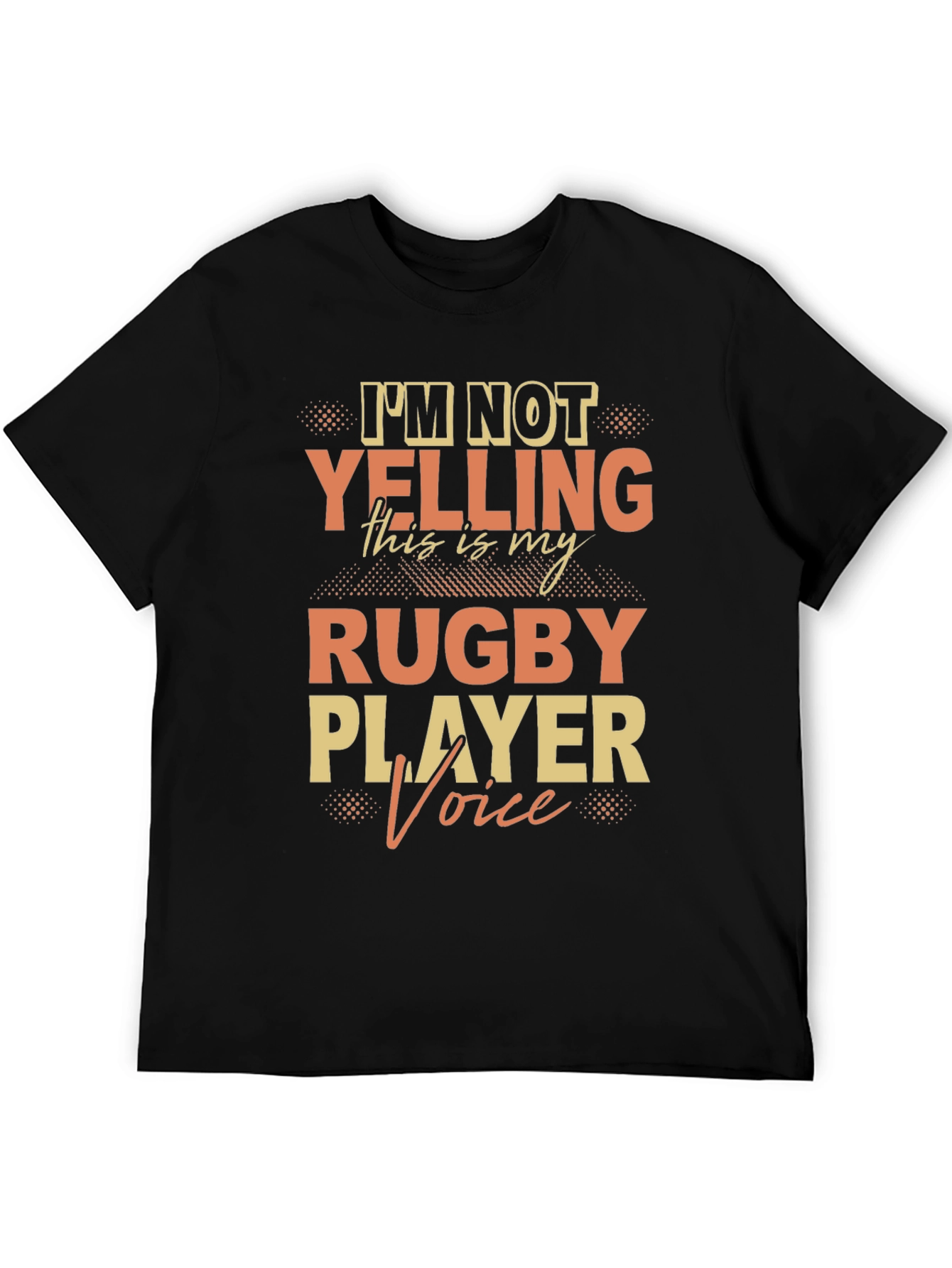 Black Rugby Player Voice T-Shirt view 5