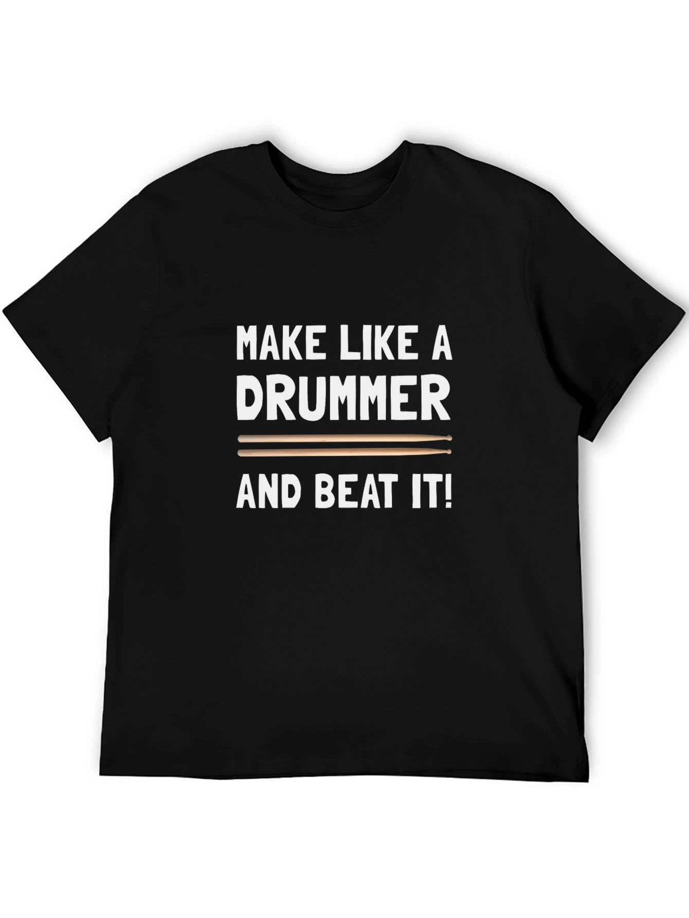 Black Make Like A Drummer T-Shirt - Black view 5