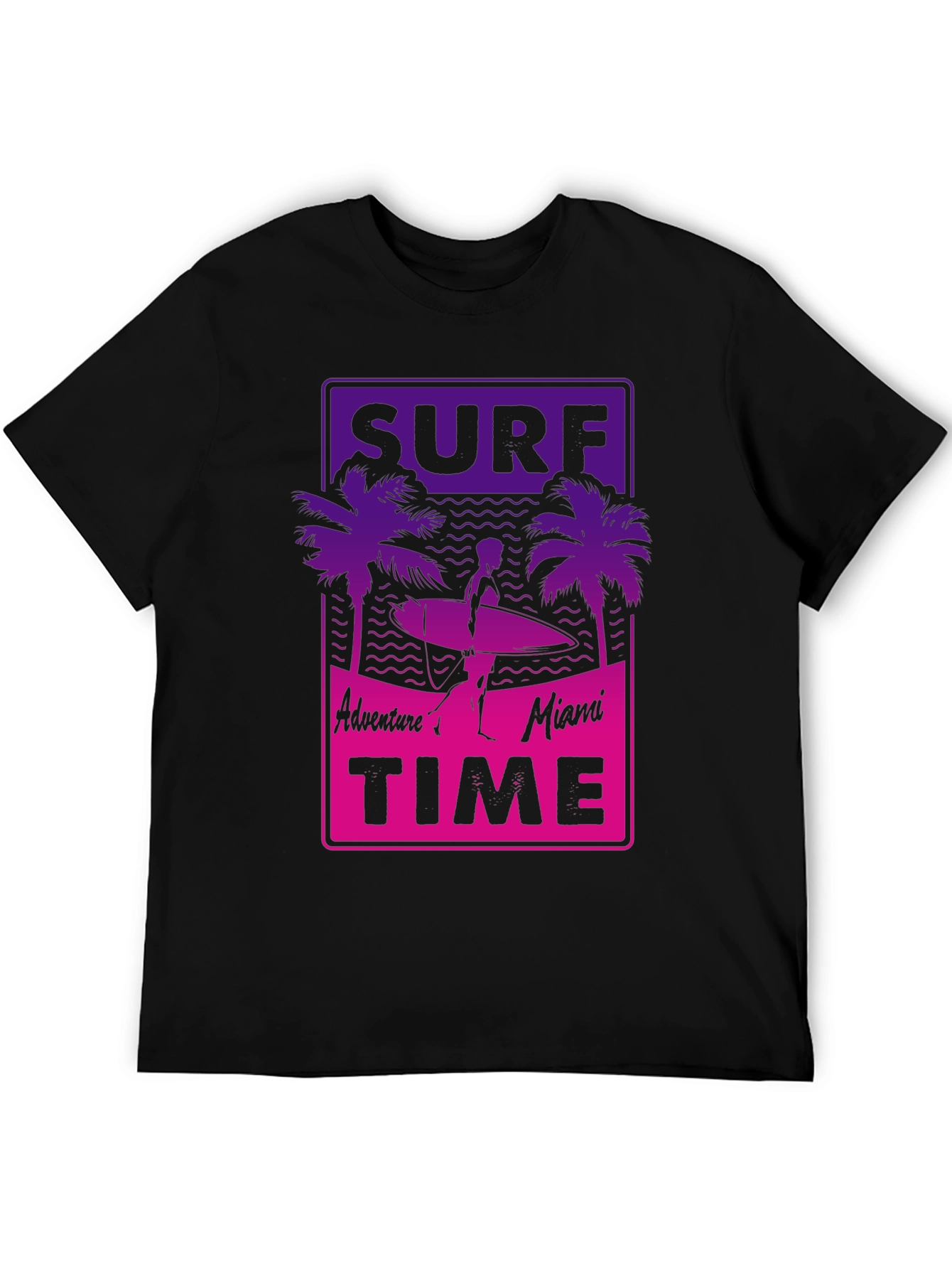 Black Surf Time T-Shirt - Adventure in Miami view 5