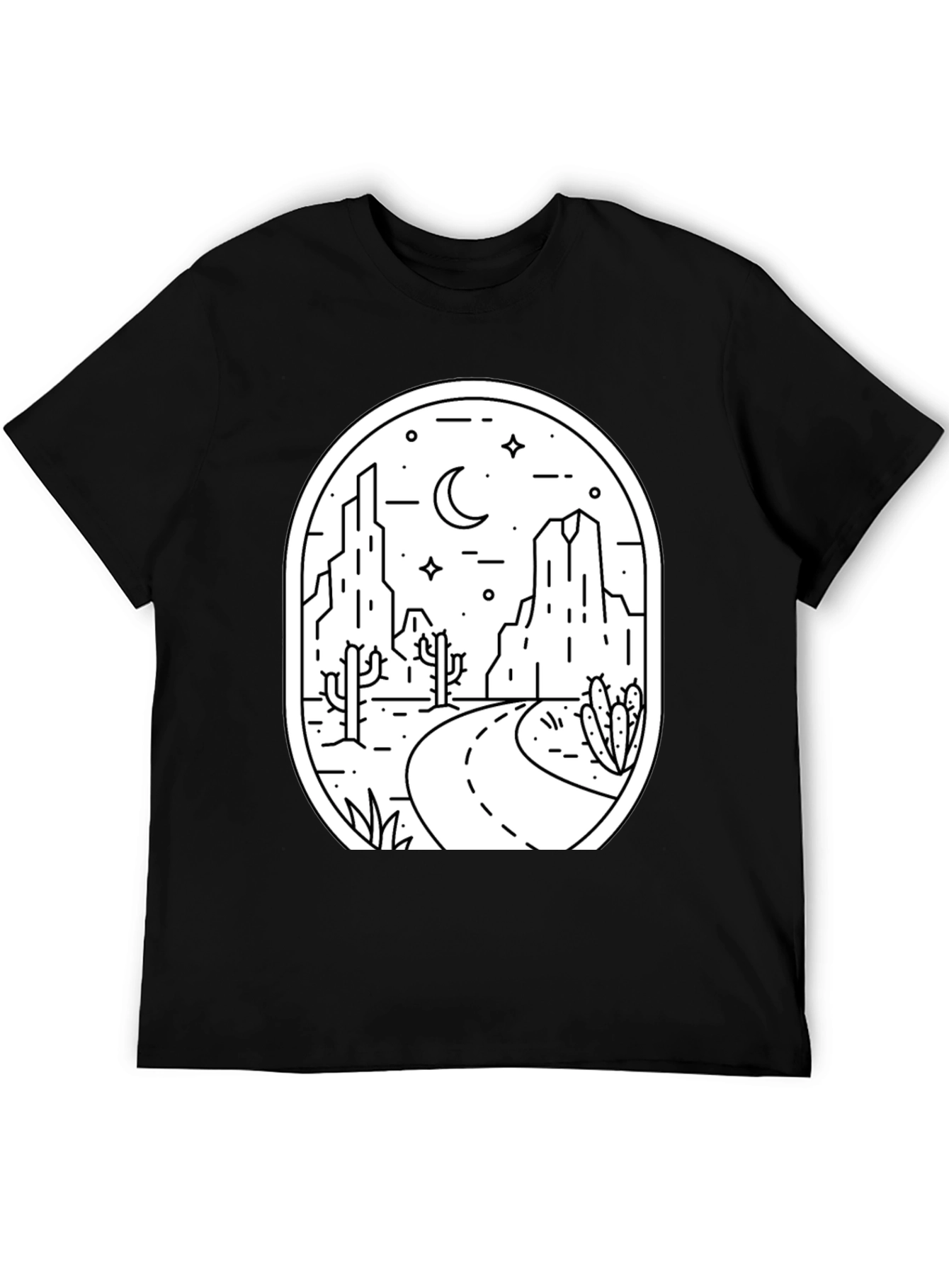 Black Desert Landscape Graphic Tee - Black view 5