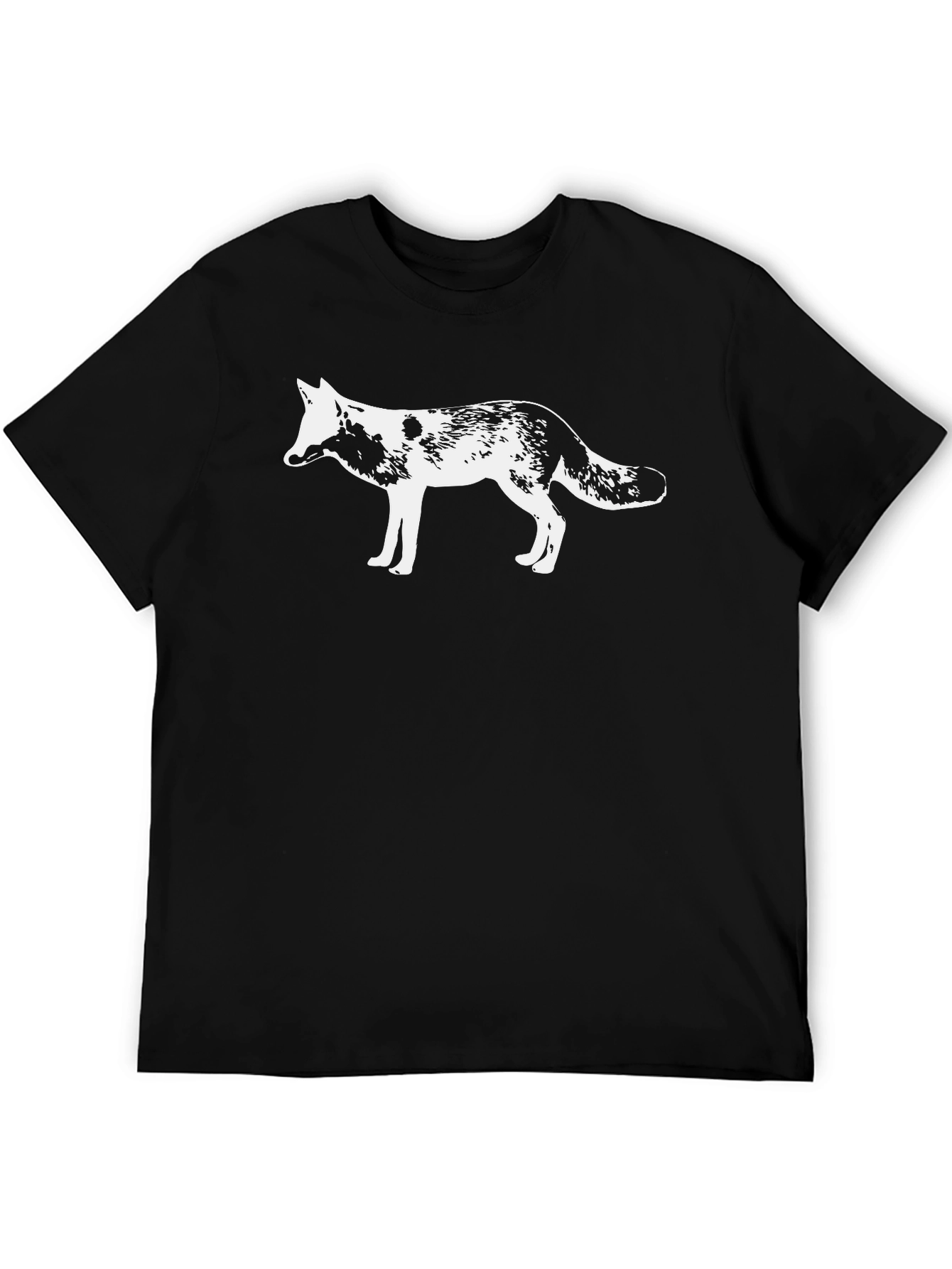 Black Fox Graphic Black T-Shirt - Unisex Crew Neck Tee view 5