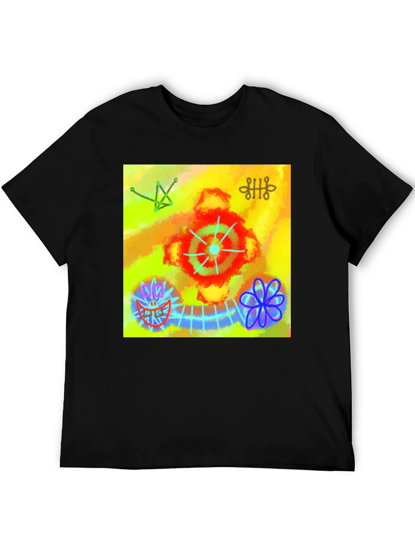 Black Abstract Art Graphic Tee - Unique Design view 5