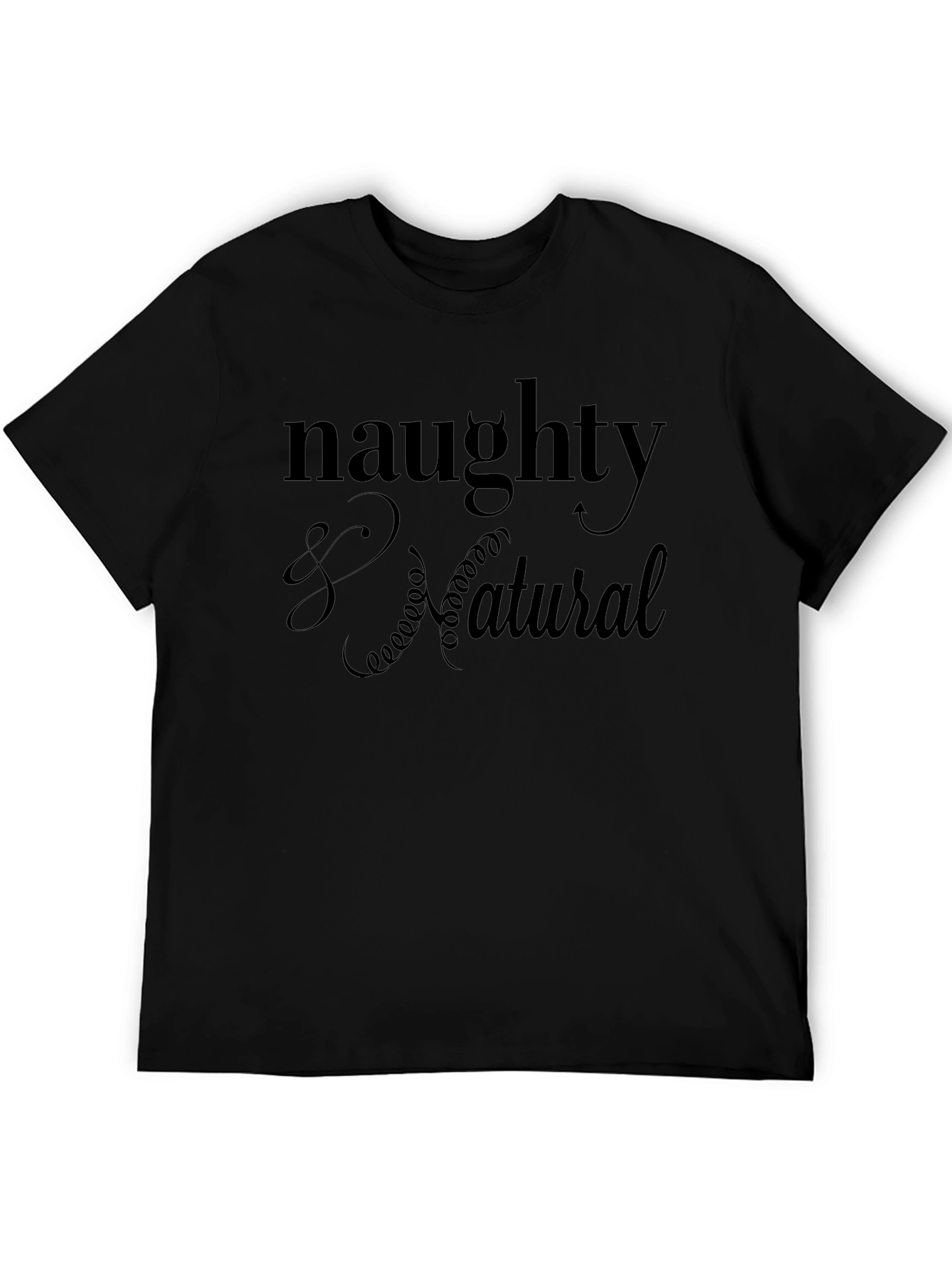 Black Naughty & Natural Graphic T-Shirt view 5