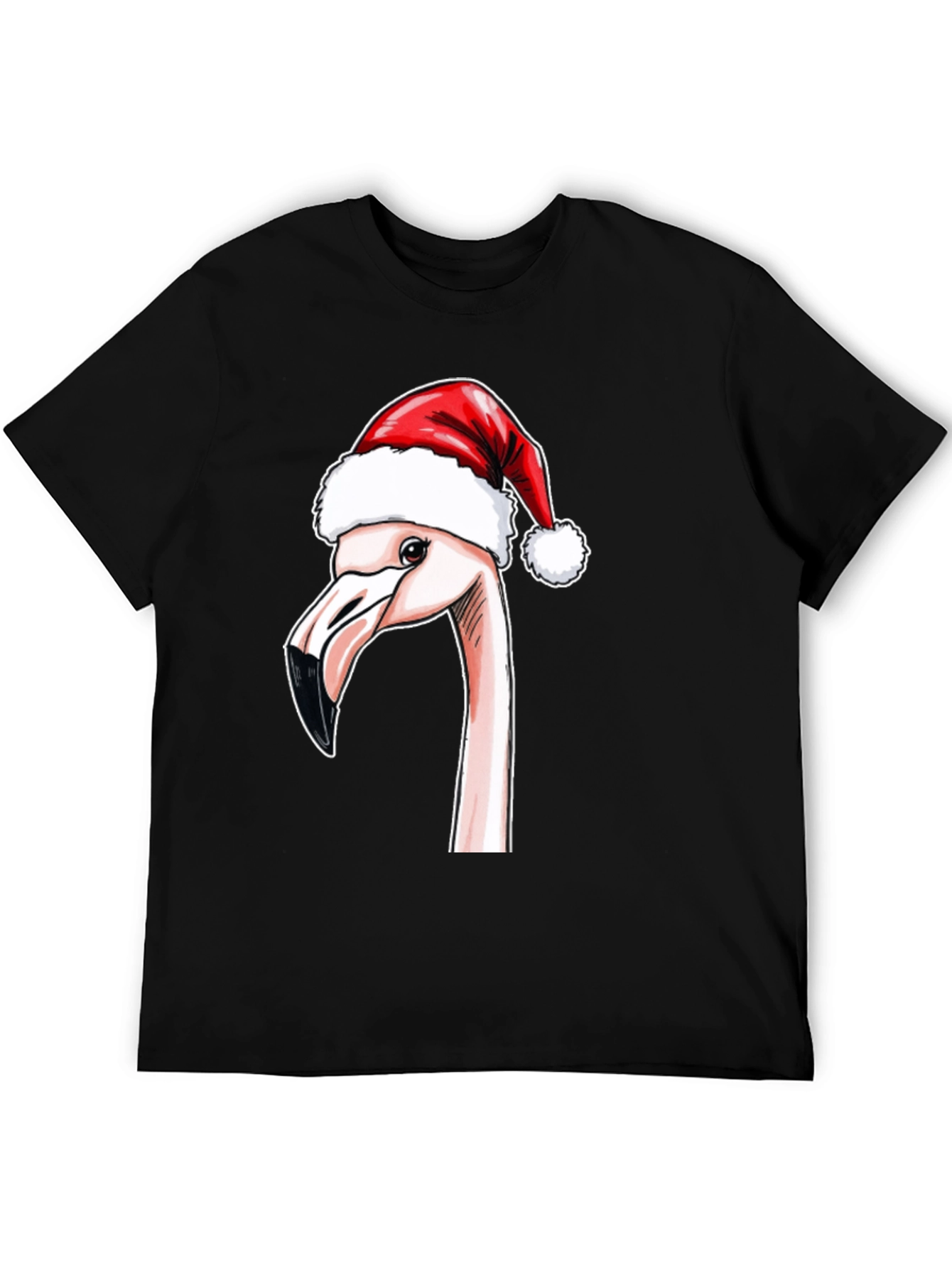 Black Festive Flamingo T-Shirt - Holiday Cheer view 5