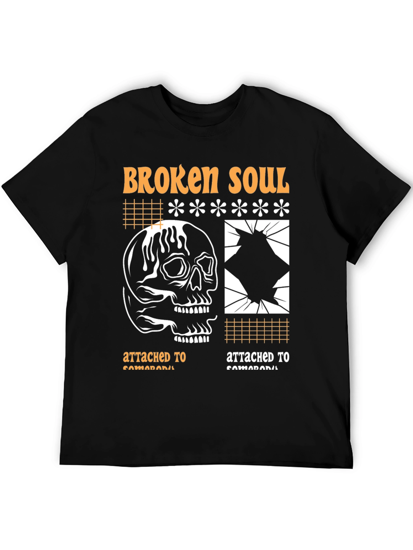 Black Broken Soul Graphic Print T-Shirt view 5