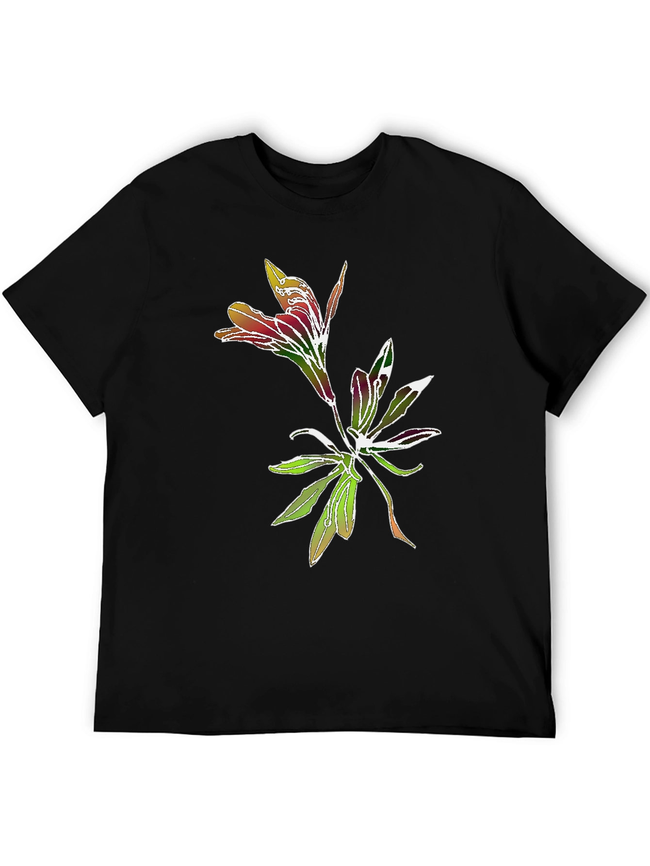 Black Floral Graphic Tee - Stylish Botanical Print view 5