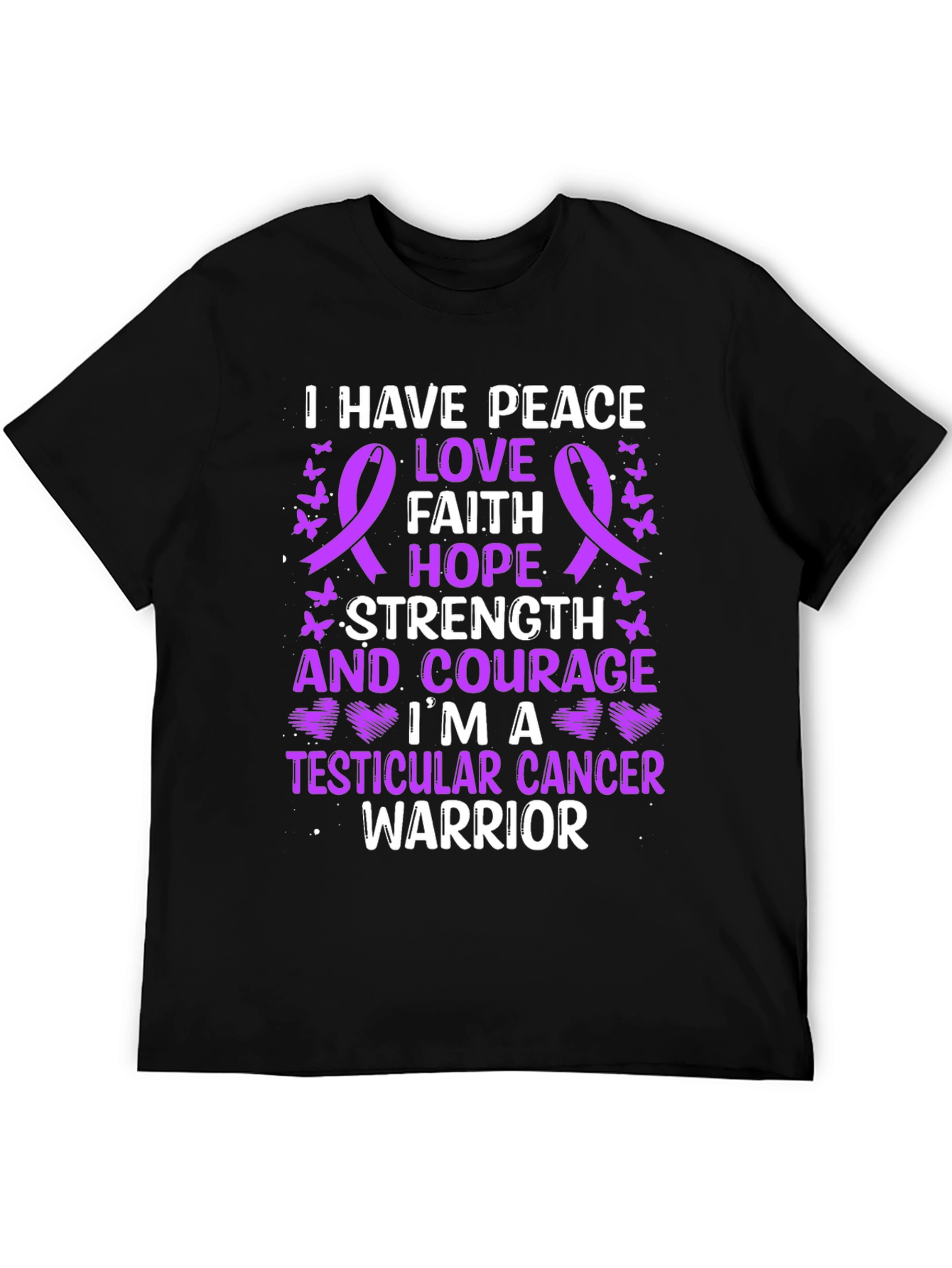 Black Testicular Cancer Warrior Graphic Tee view 5