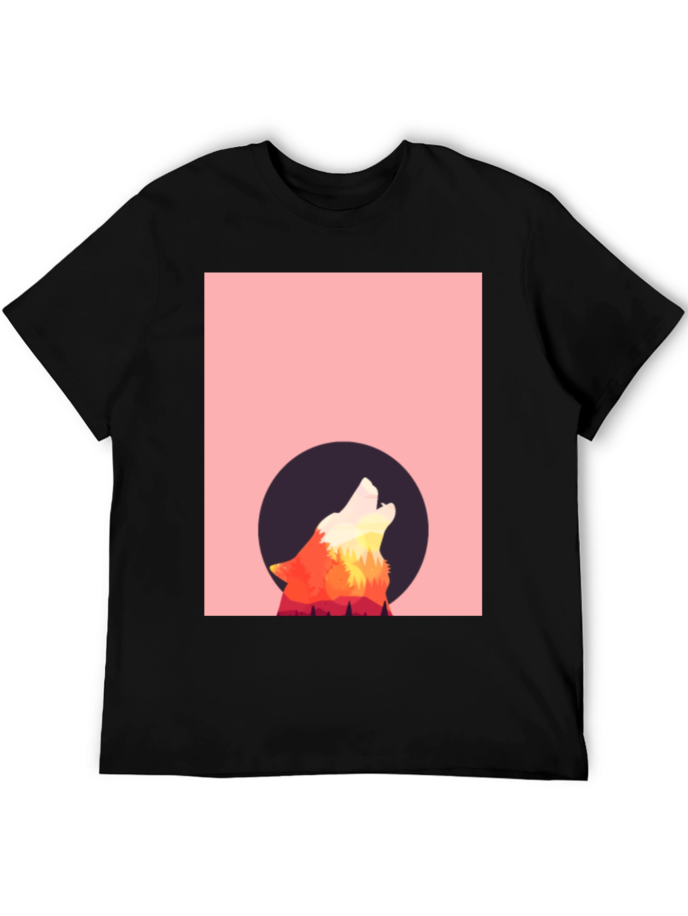 Black Wolf Moon Graphic Tee - Stylish Black T-Shirt view 5