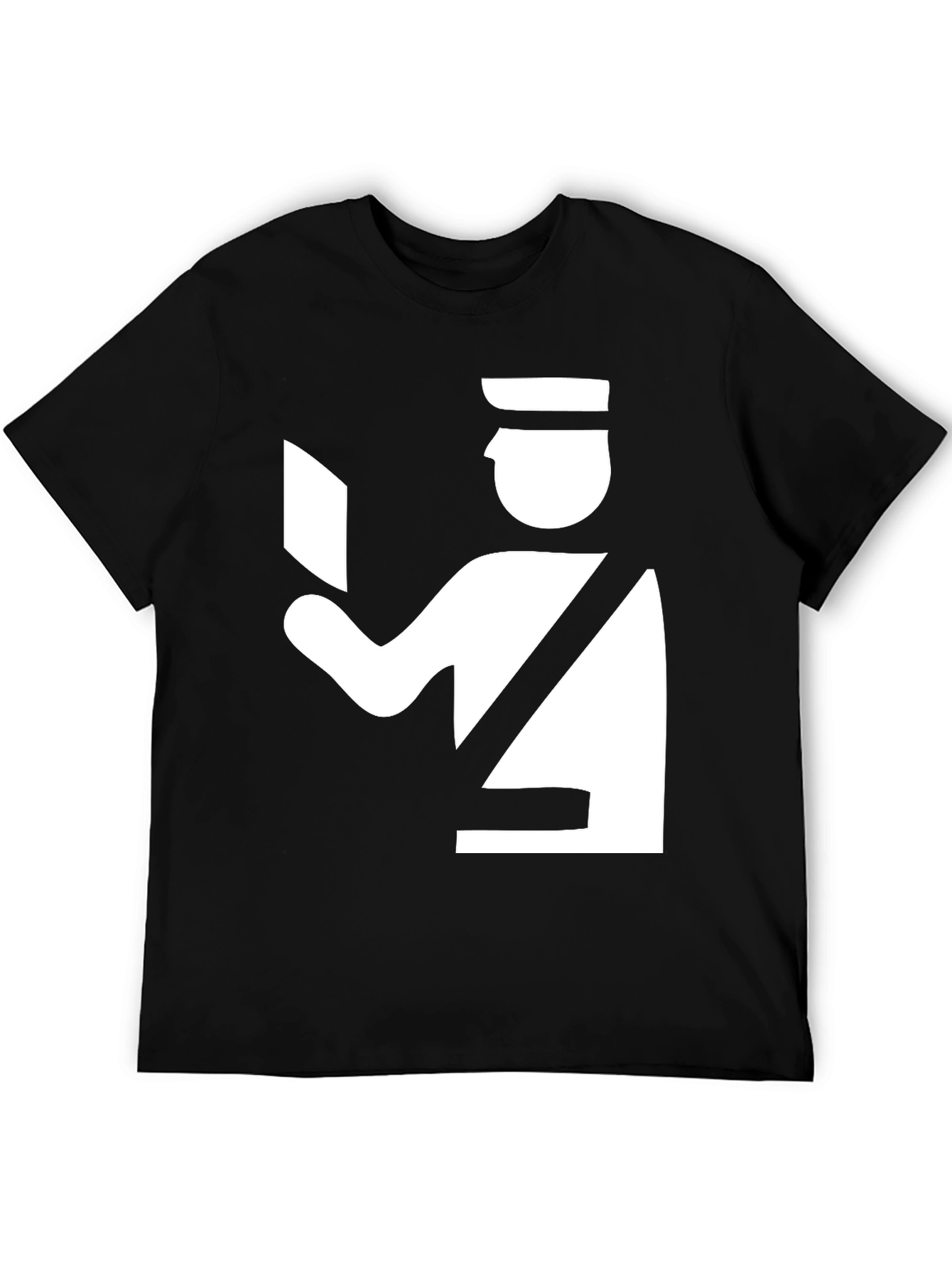 Black Customs Officer Graphic T-Shirt view 5