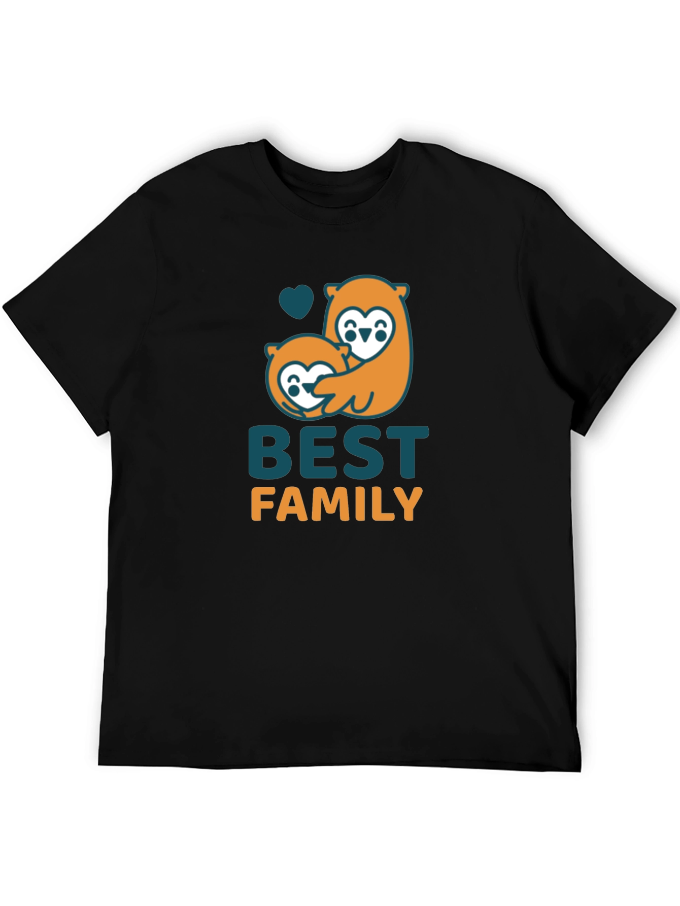 Black Best Family Otter Graphic Black T-Shirt view 5
